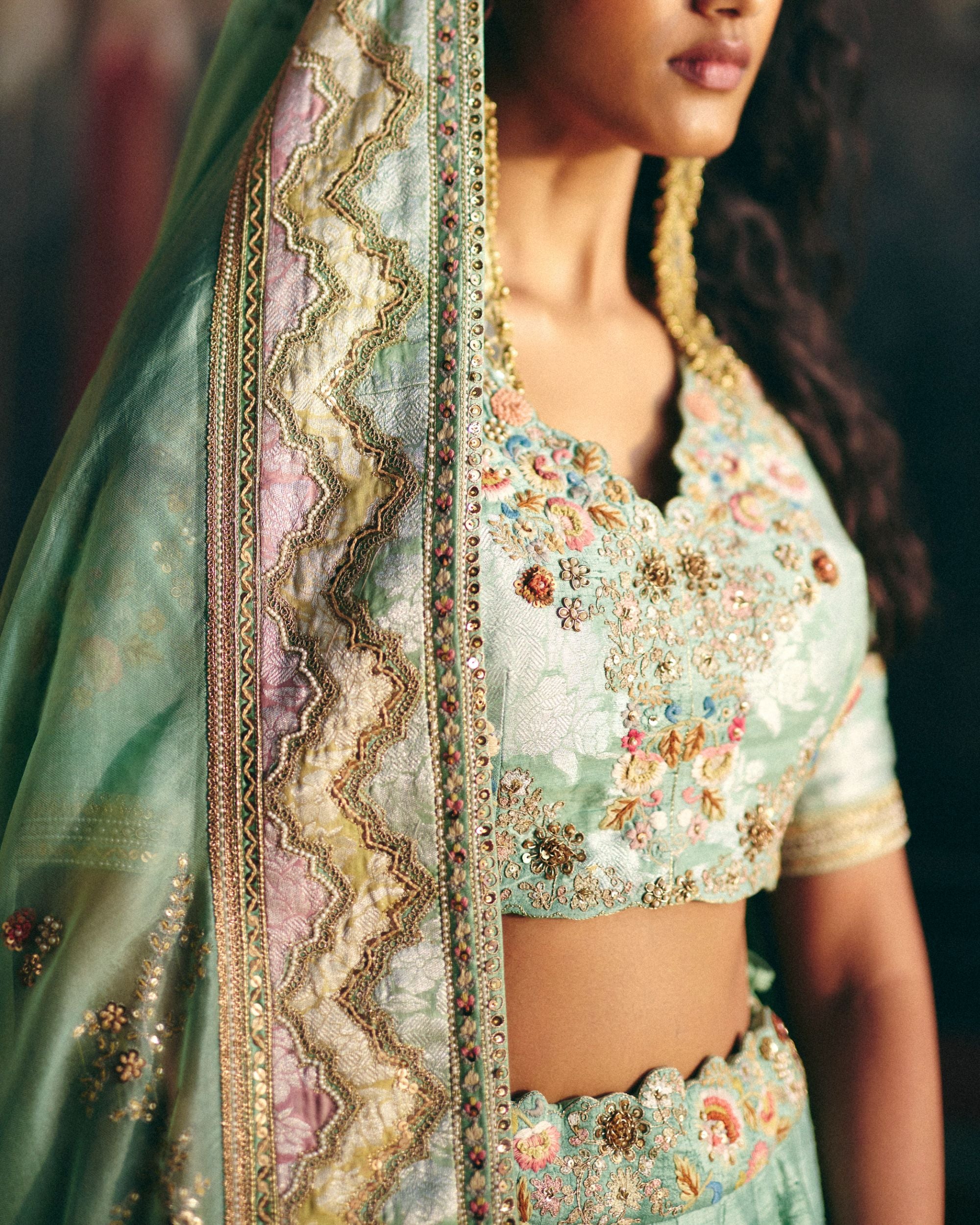 Cyan Lehenga set