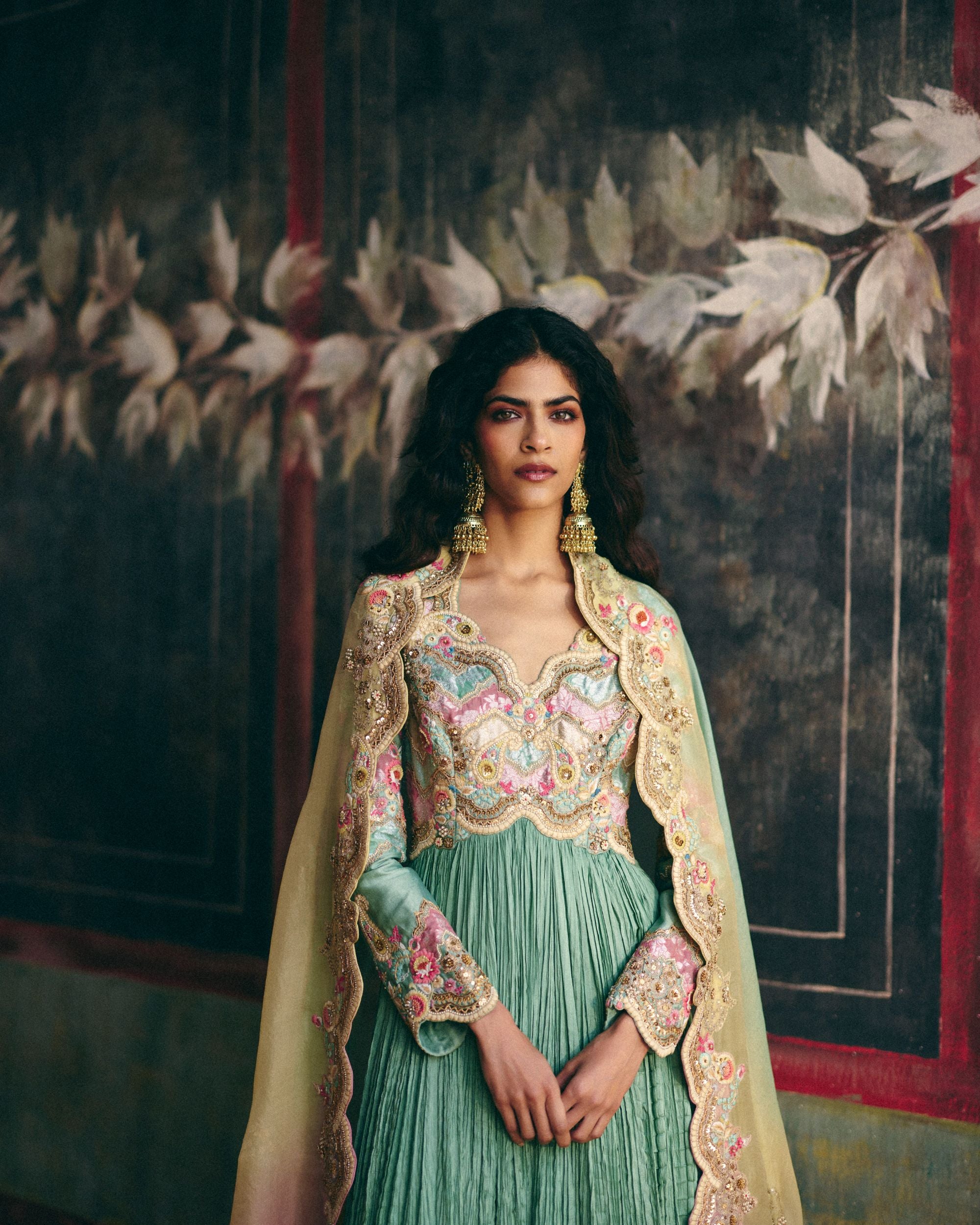 Cyan Crushed kalidar set