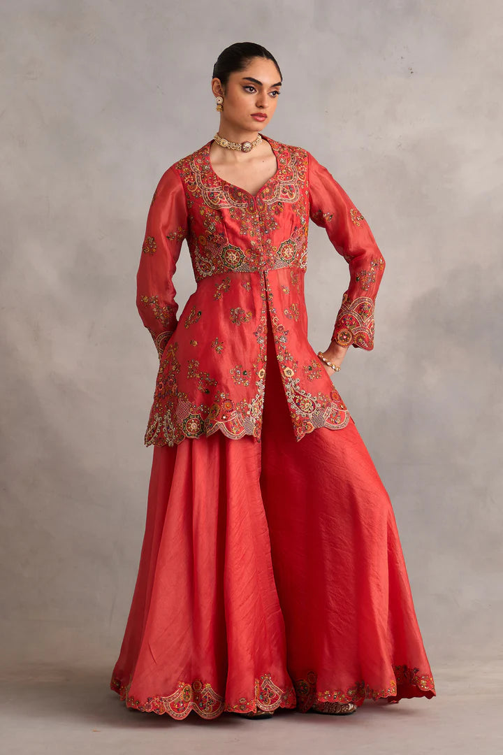 Rust Paplum With Sharara