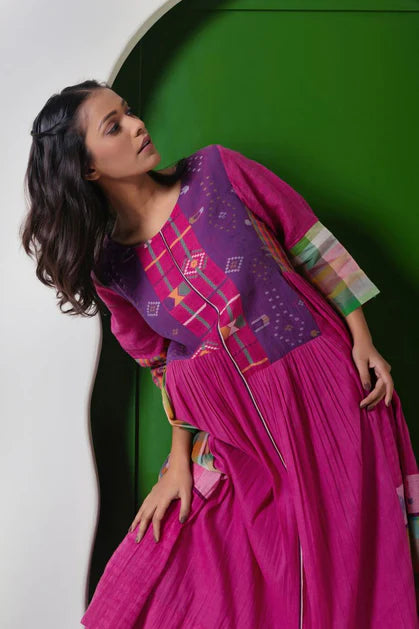 Pink jamdani dress Deval The Multi Designer Store Pink jamdani dress Deval The Multi Designer Store