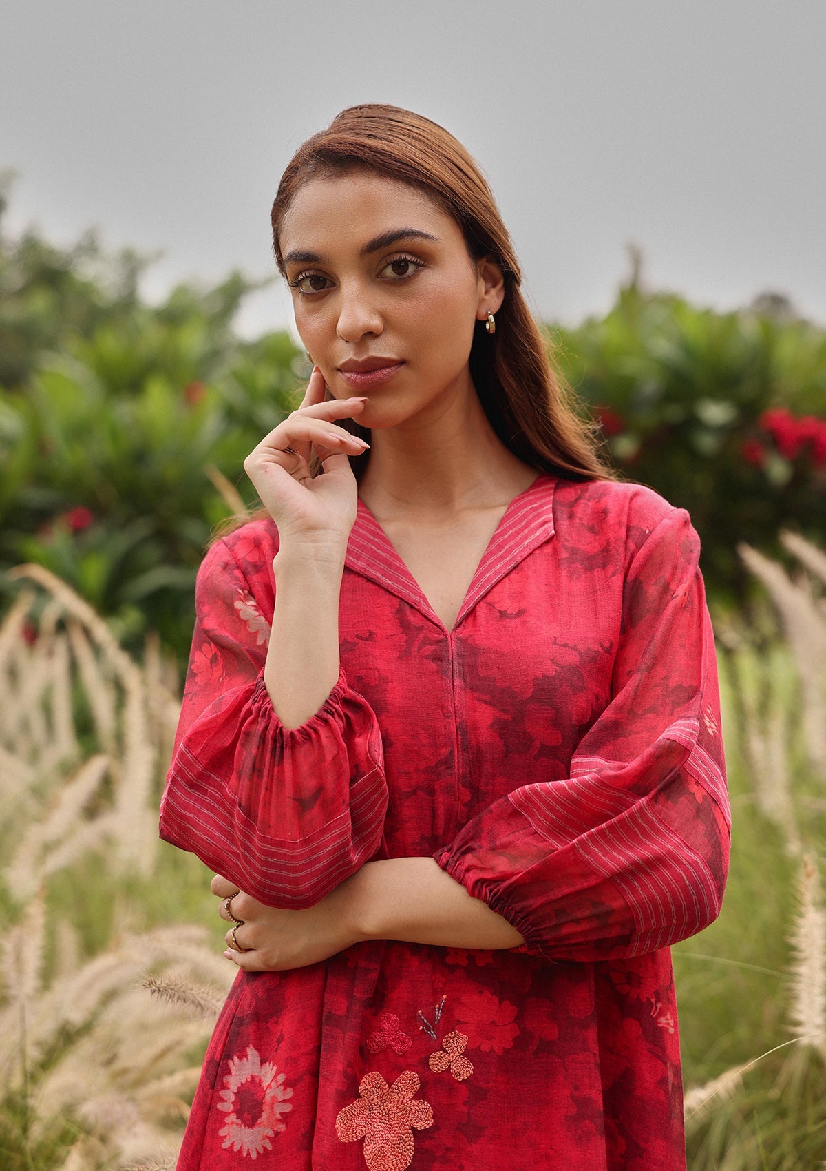 Rosewood Bloom Embroidered Dress