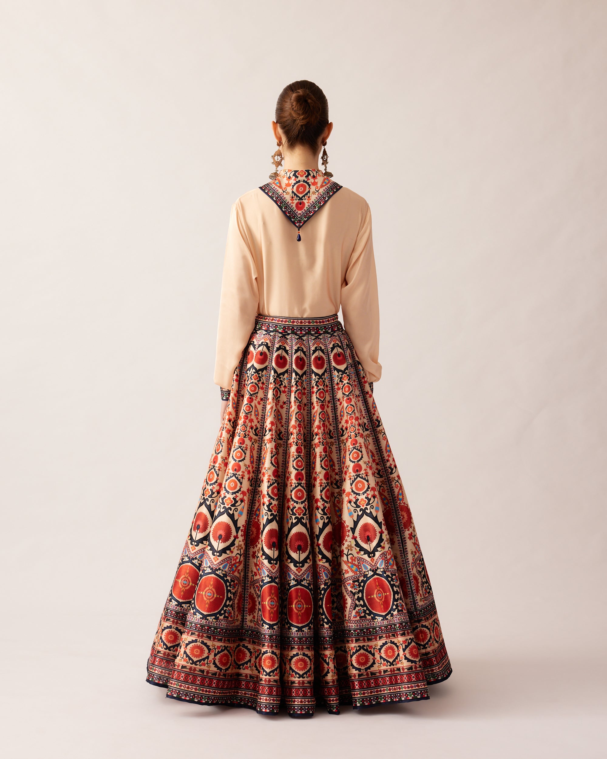 Bukhara Rust Leela Top & Skirt Set