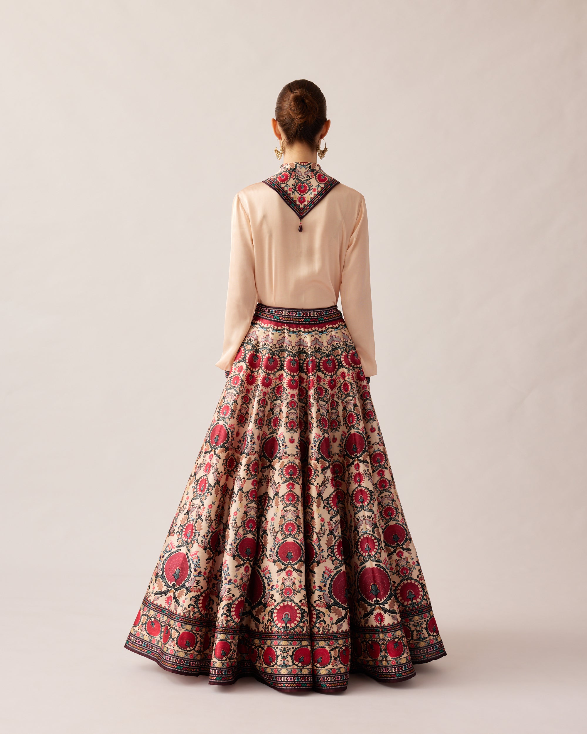 Bukhara Maroon Leela Top & Skirt Set
