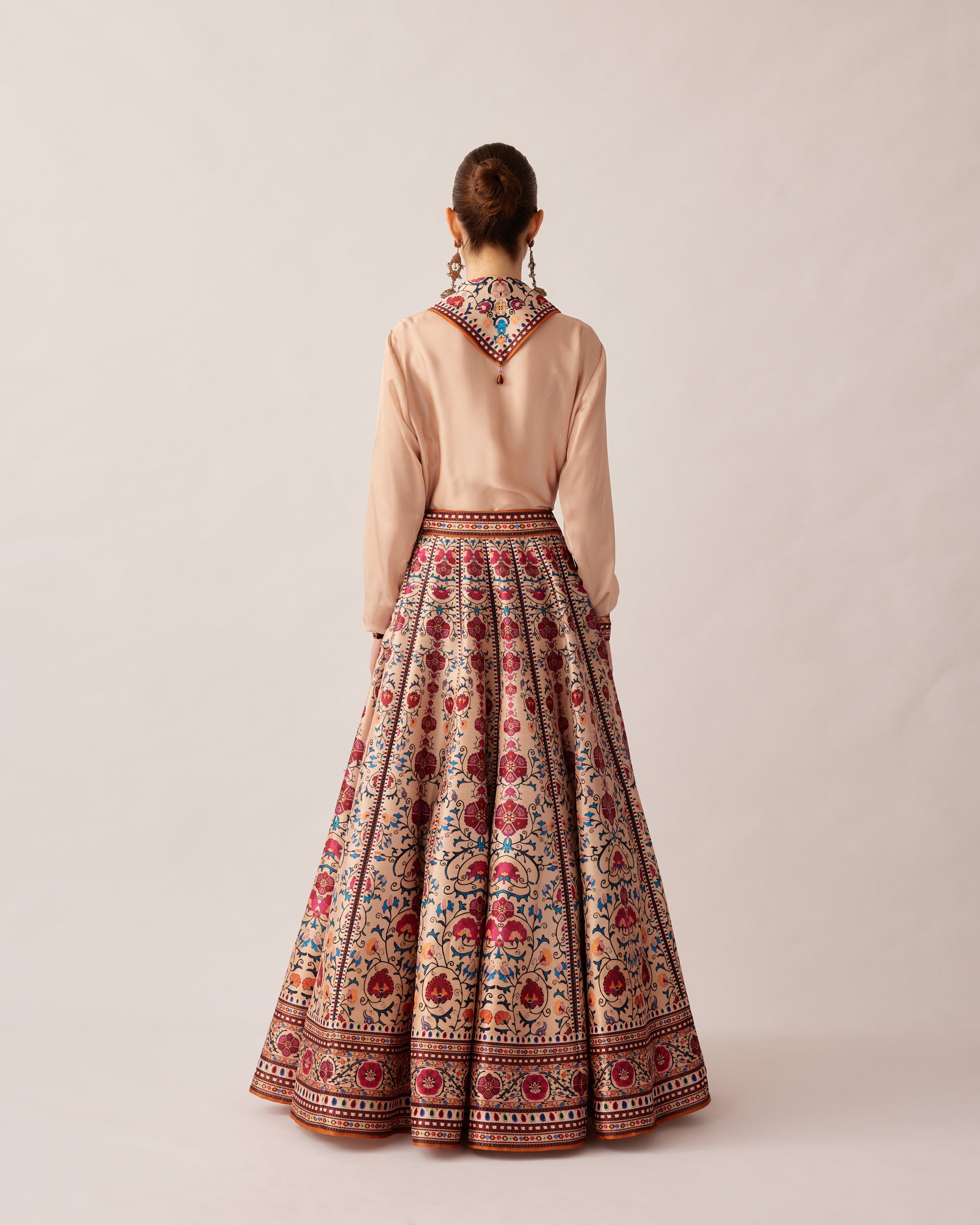 Bukhara Taupe Leela Top & Skirt Set