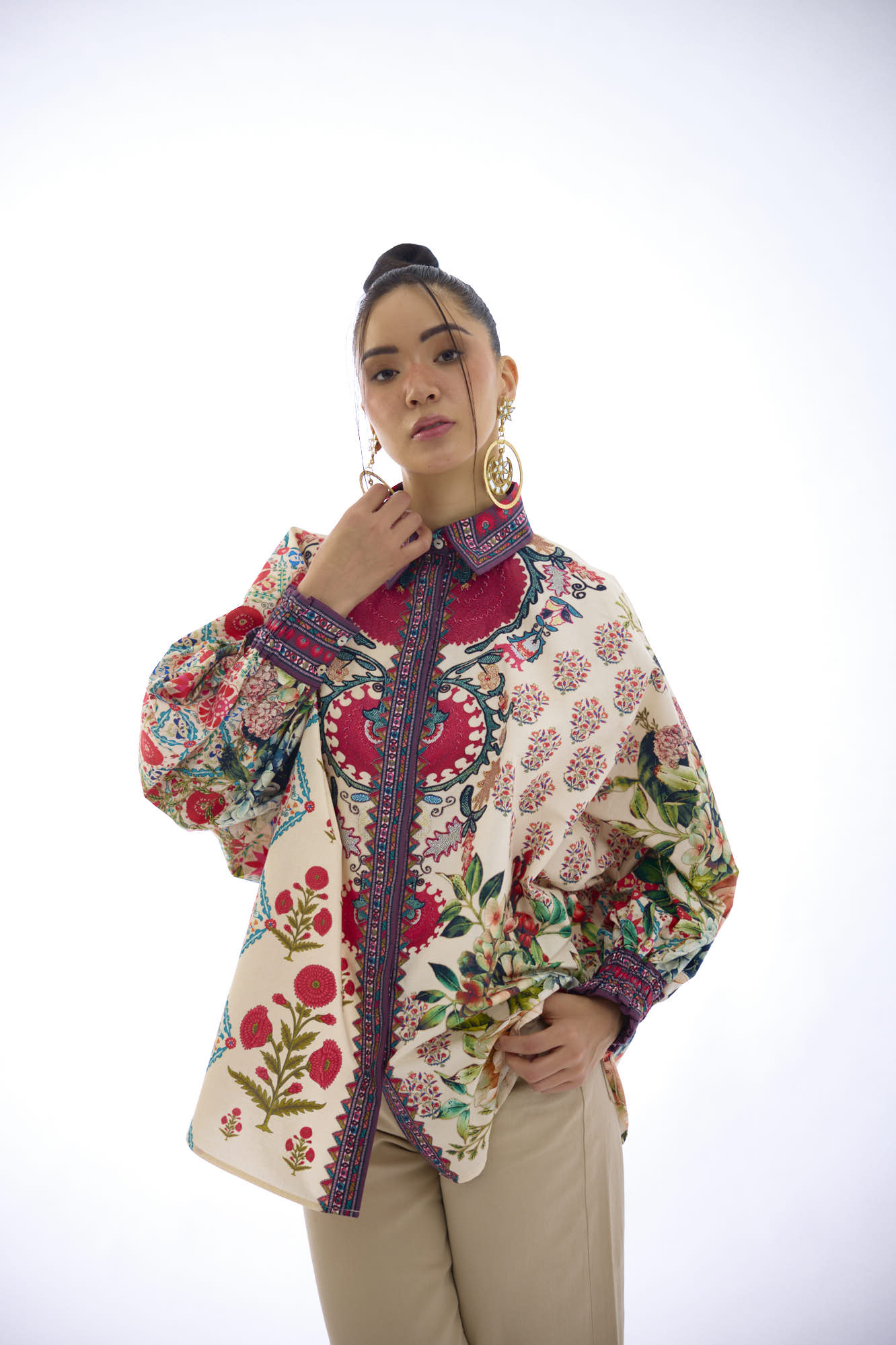 J'adore : Faiza - Ivory/Maroon