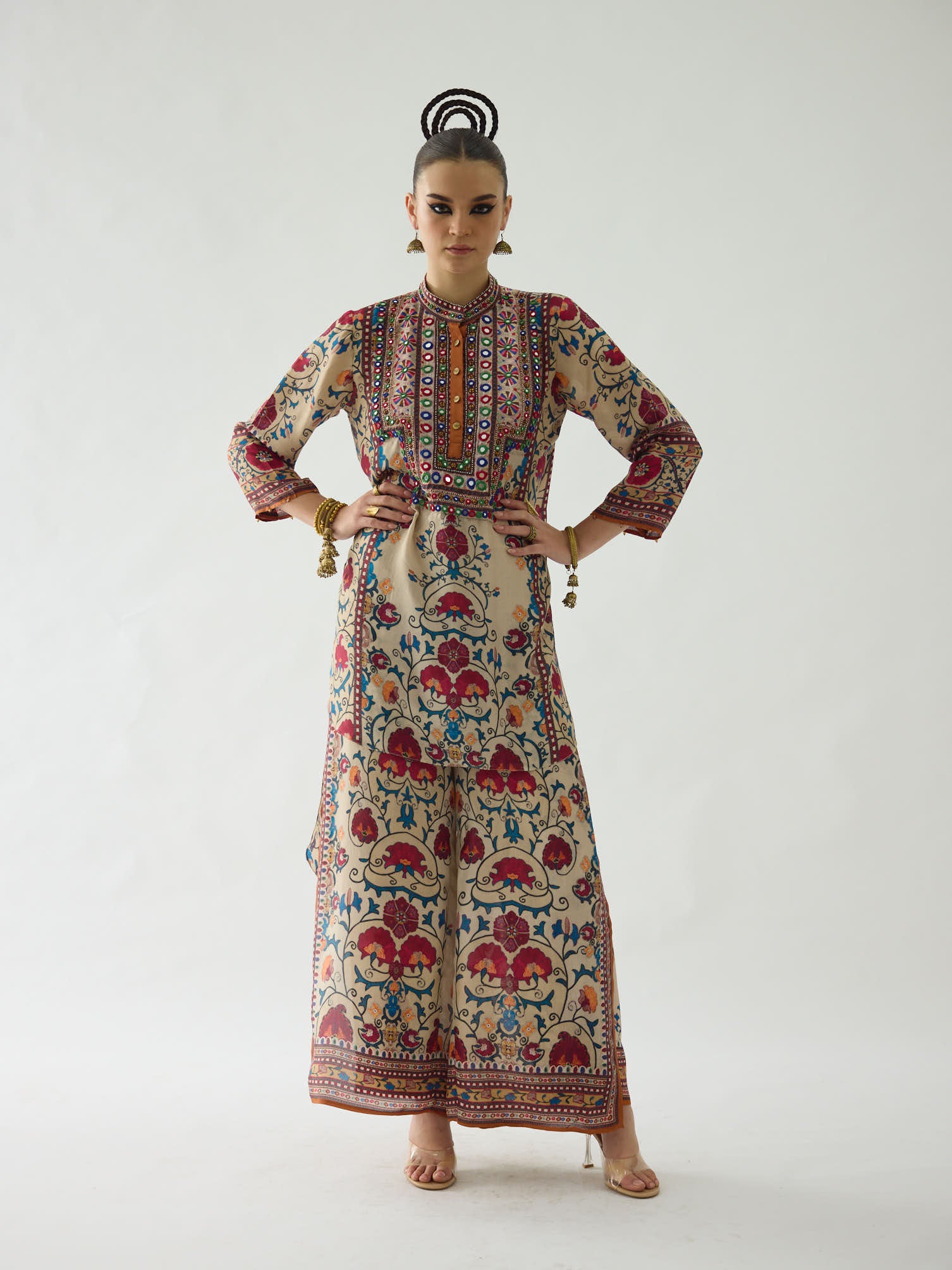 Bukhara Taupe Baaka - Gloria Tunic Set