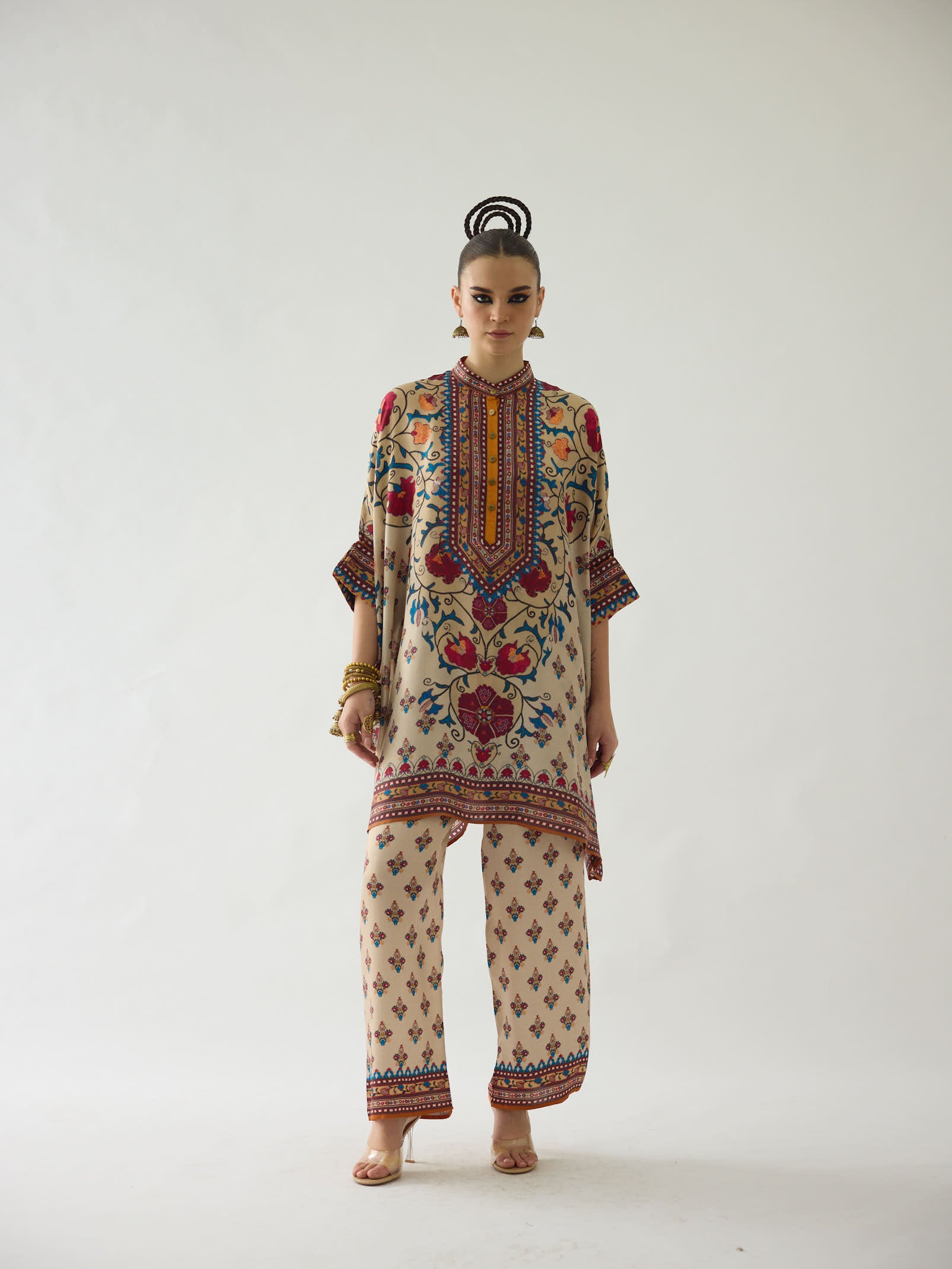 Bukhara Taupe Chanel 36" Tunic Set