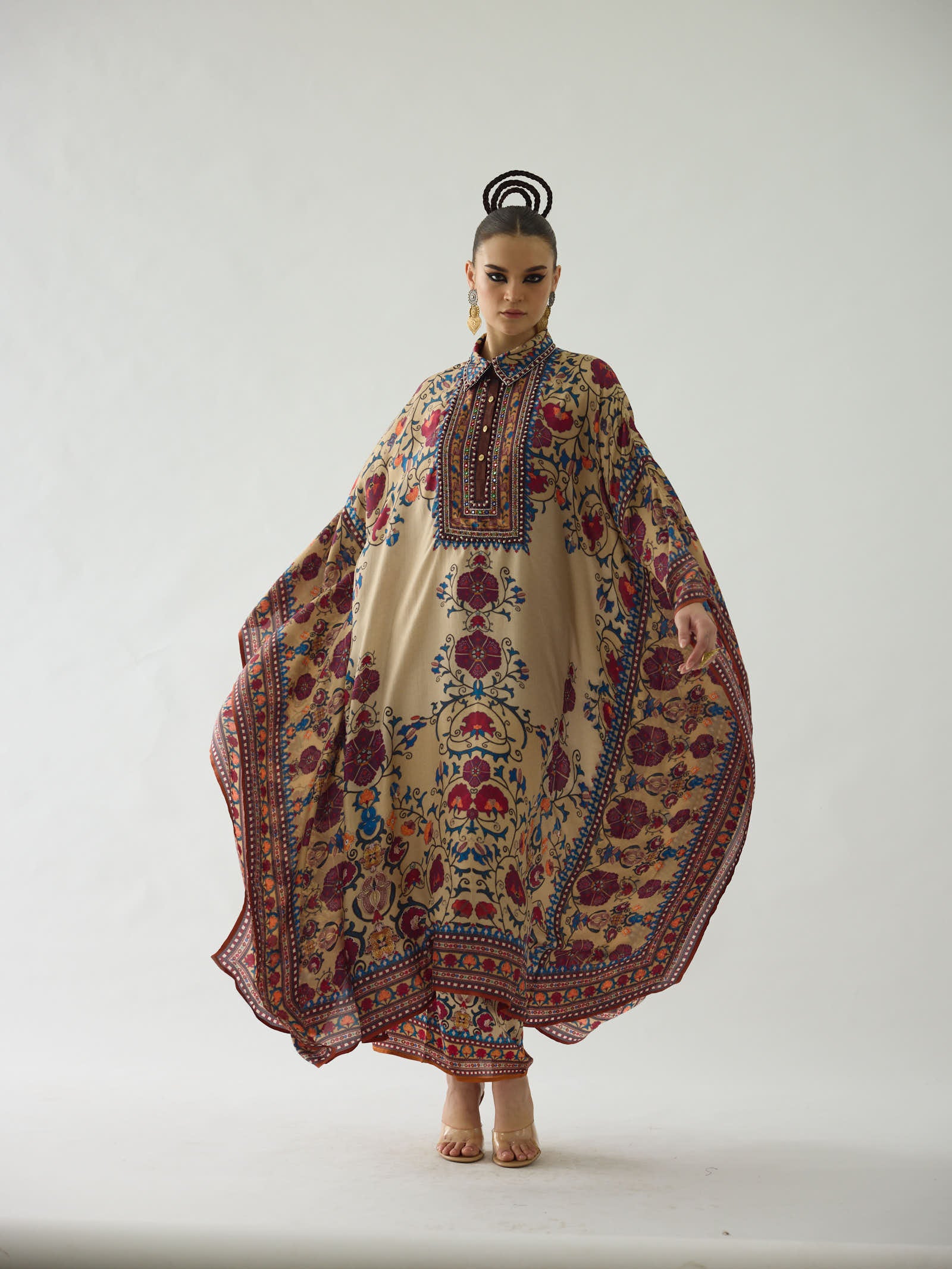 Bukhara Taupe Sharifa Kaftaan Dress