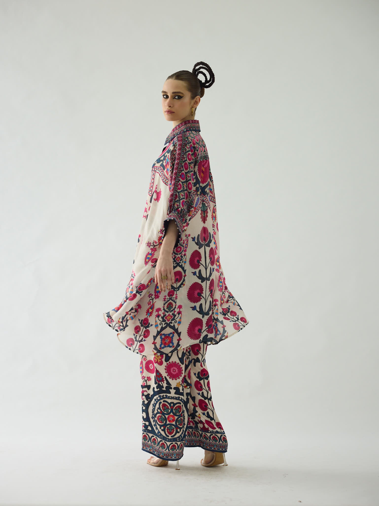 Bukhara Raspberry Kamara Tunic Set