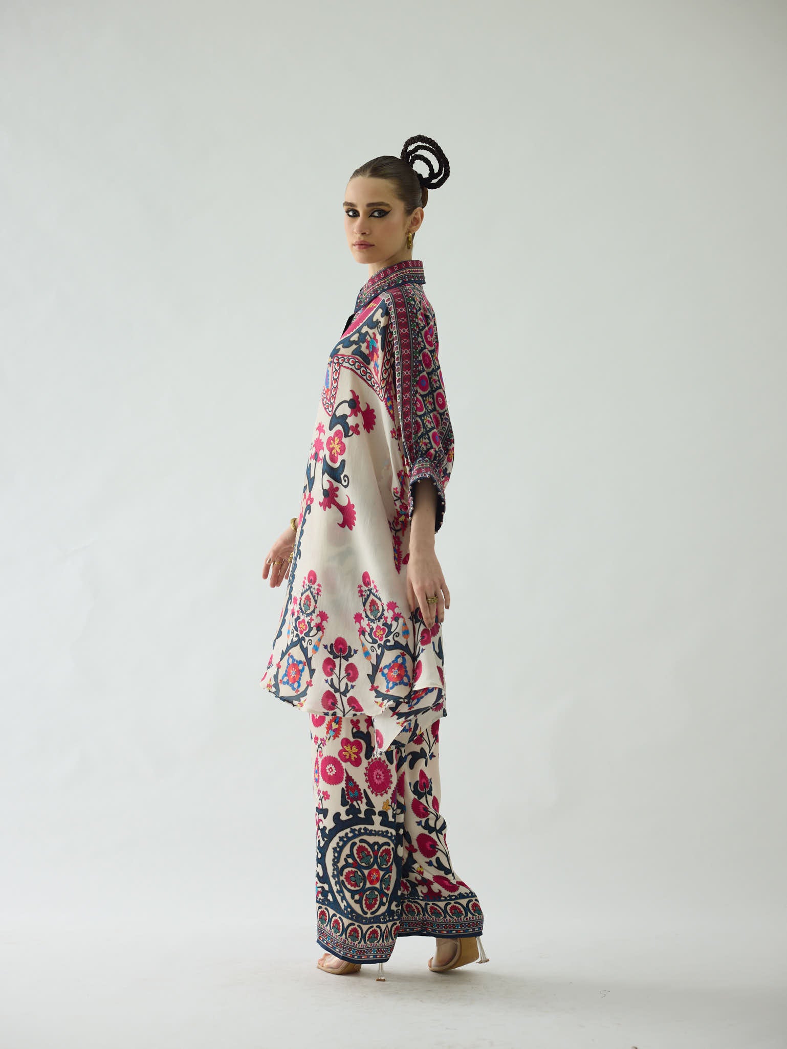 Bukhara Raspberry Kamara Tunic Set