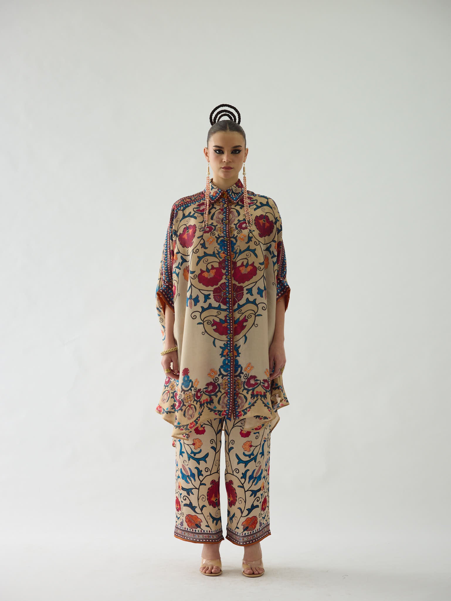 Bukhara Taupe Kamara Tunic Set