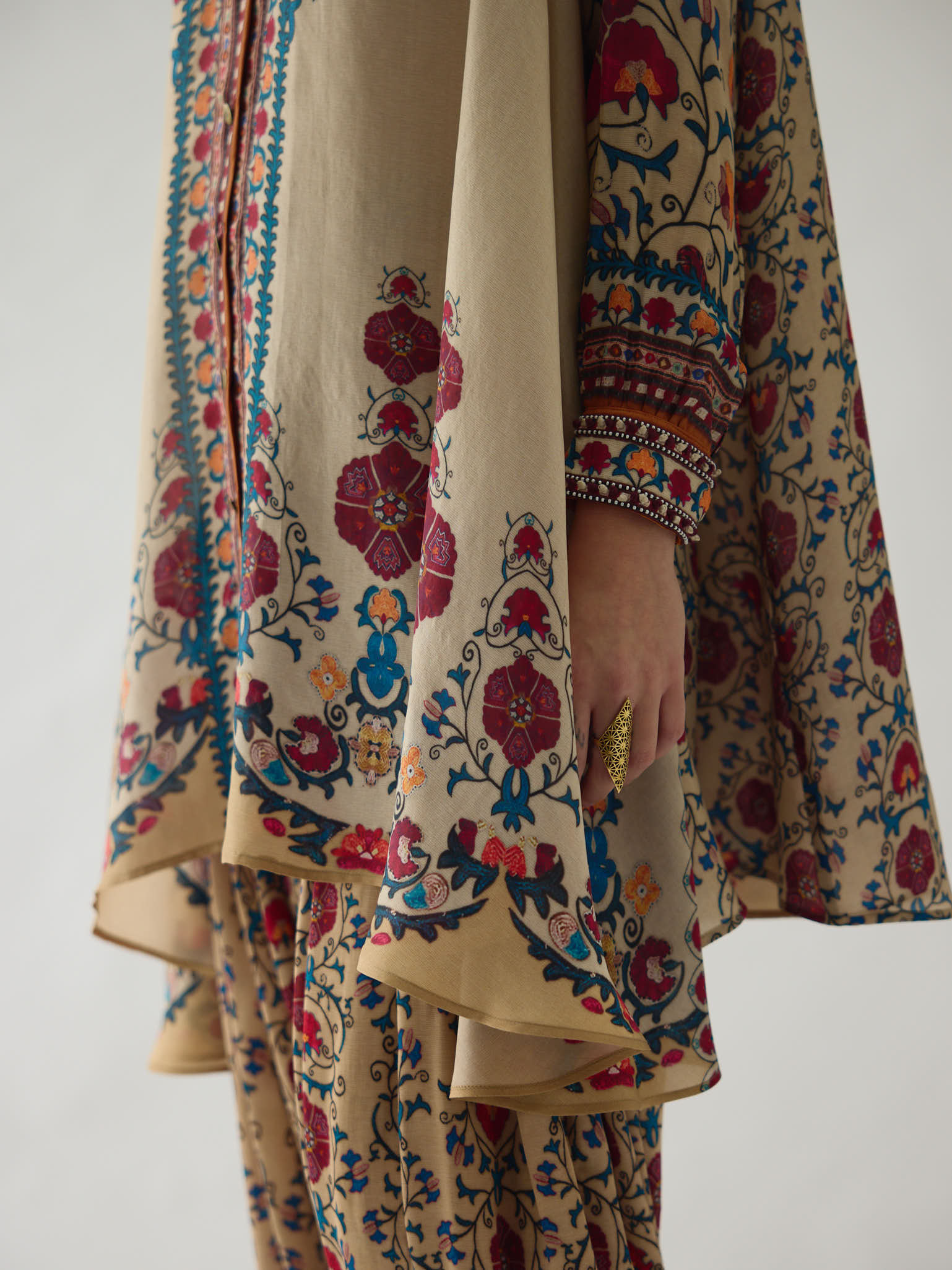 Bukhara Taupe Kamara Tunic Set