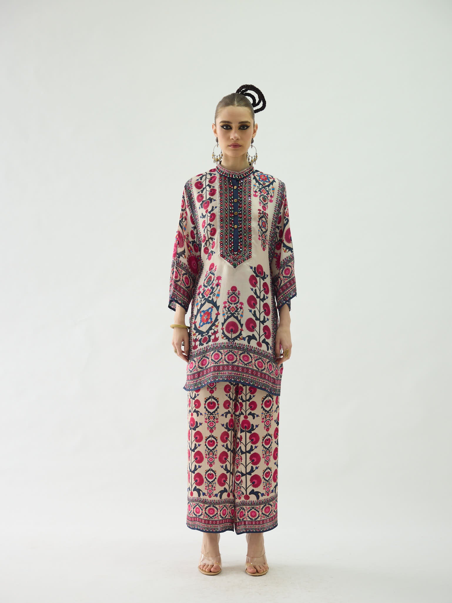 Bukhara Raspberry Ghazal Tunic Set