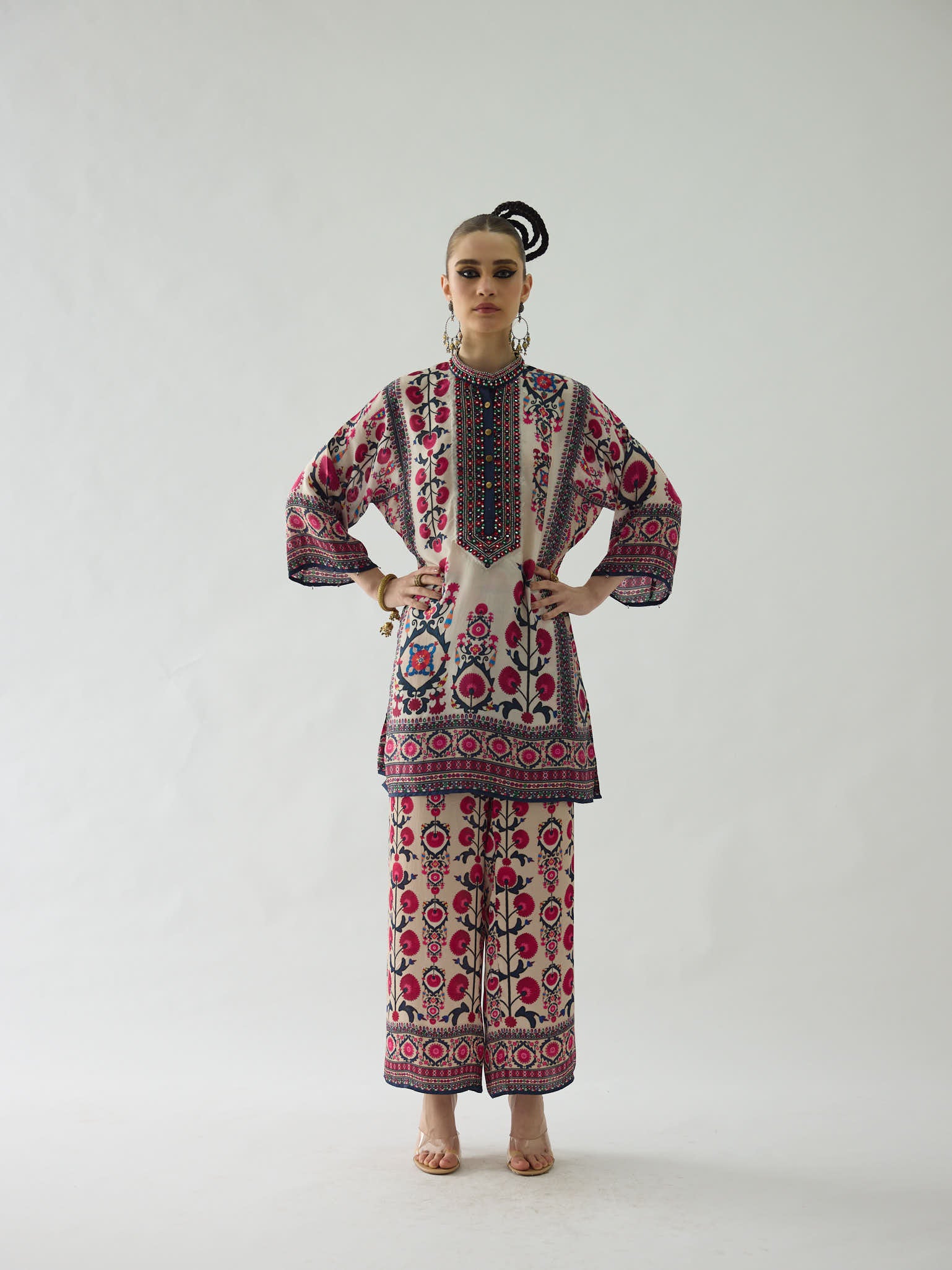 Bukhara Raspberry Ghazal Tunic Set