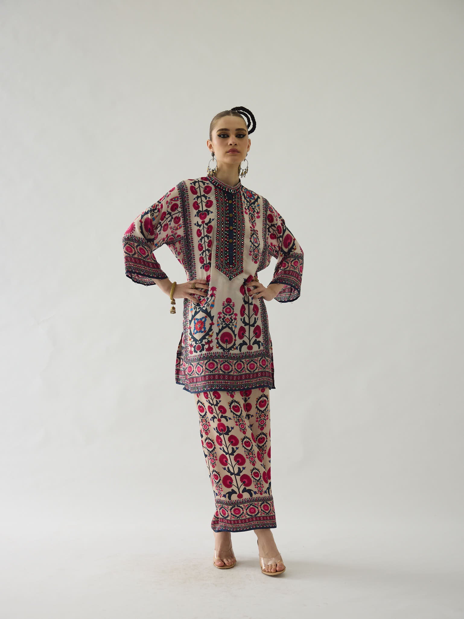 Bukhara Raspberry Ghazal Tunic Set