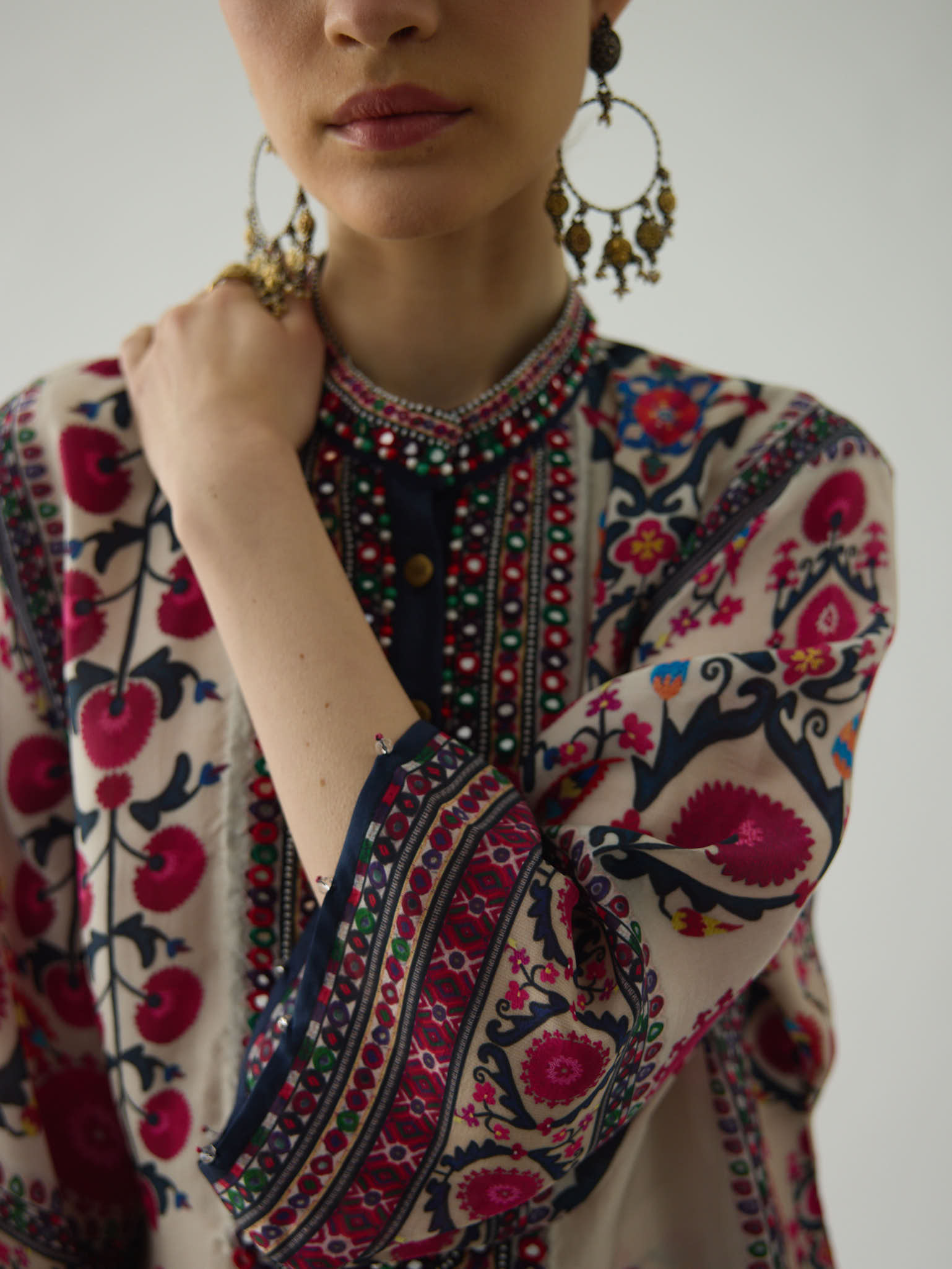 Bukhara Raspberry Ghazal Tunic Set