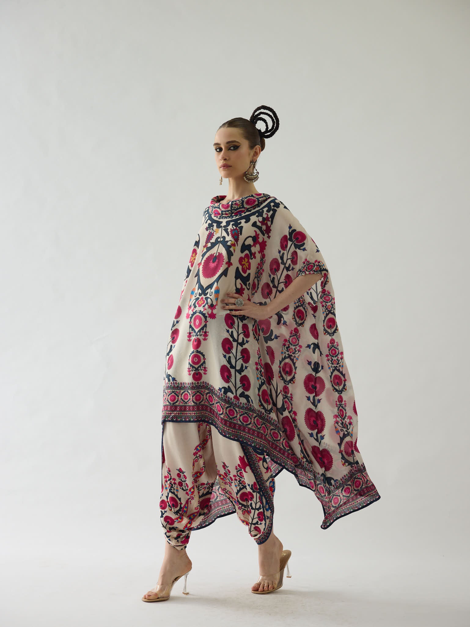 Bukhara Raspberry Lavanya - Sonth Kaftan Tunic Set