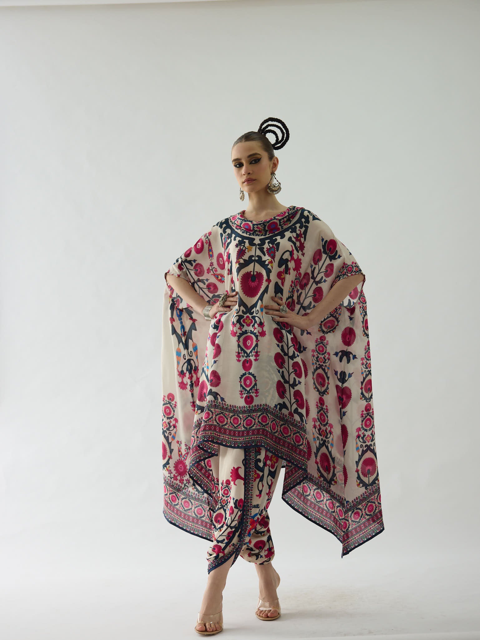 Bukhara Raspberry Lavanya - Sonth Kaftan Tunic Set