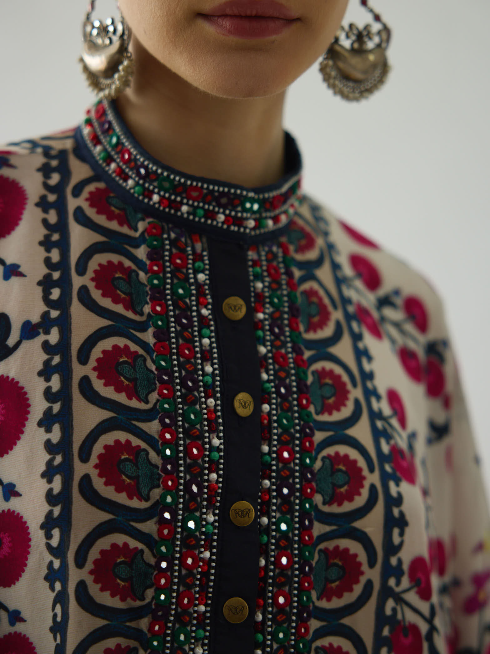 Bukhara Raspberry Chanel - Sonth Tunic Set