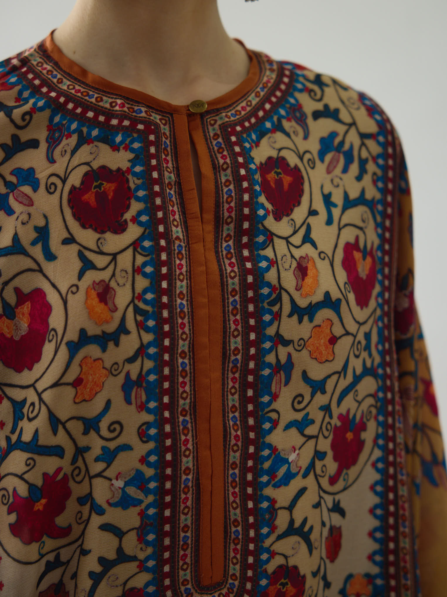 Bukhara Taupe/Mustard Beatrice Kaftaan Dress