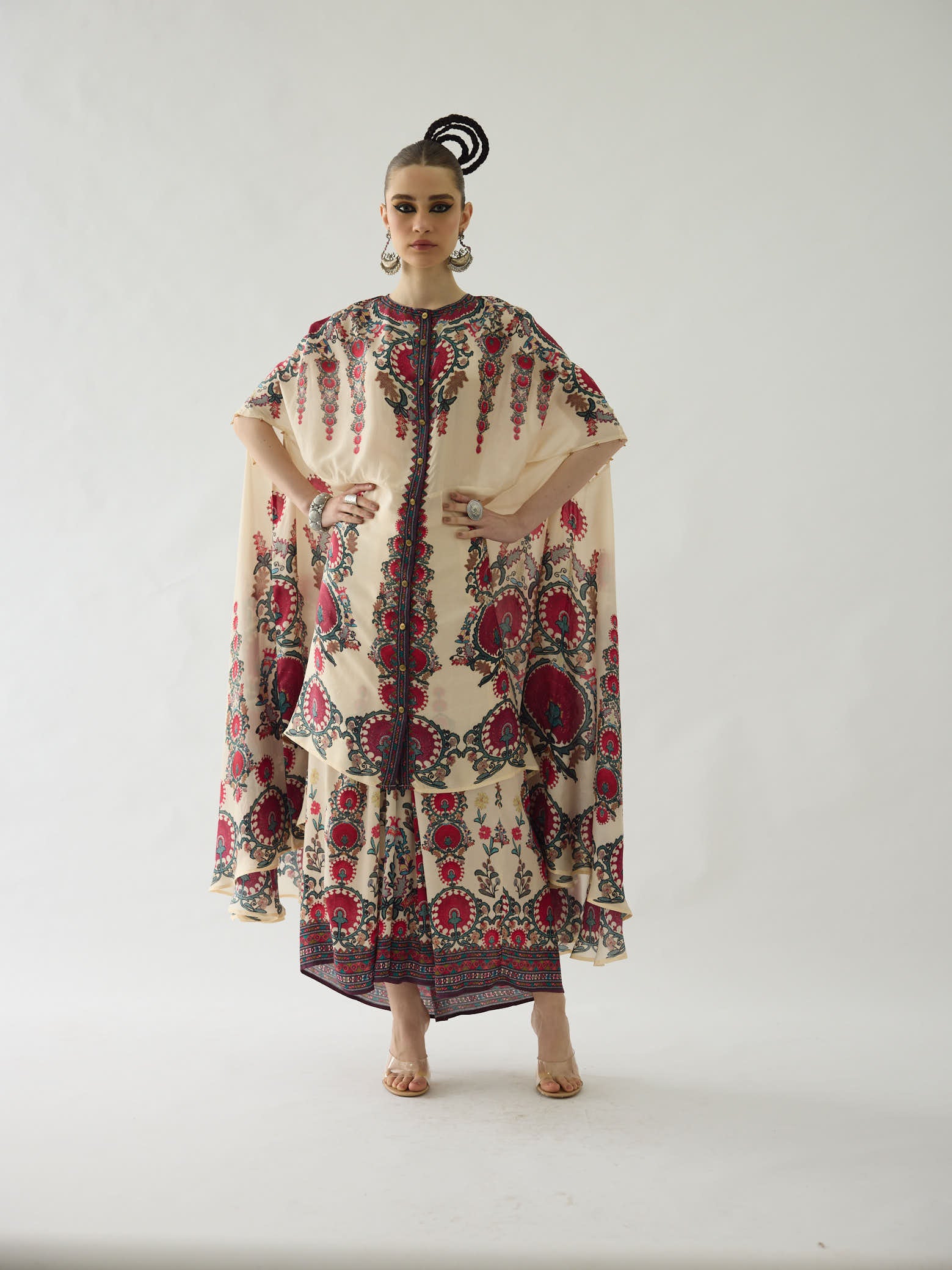 Bukhara Maroon Caprice Cape