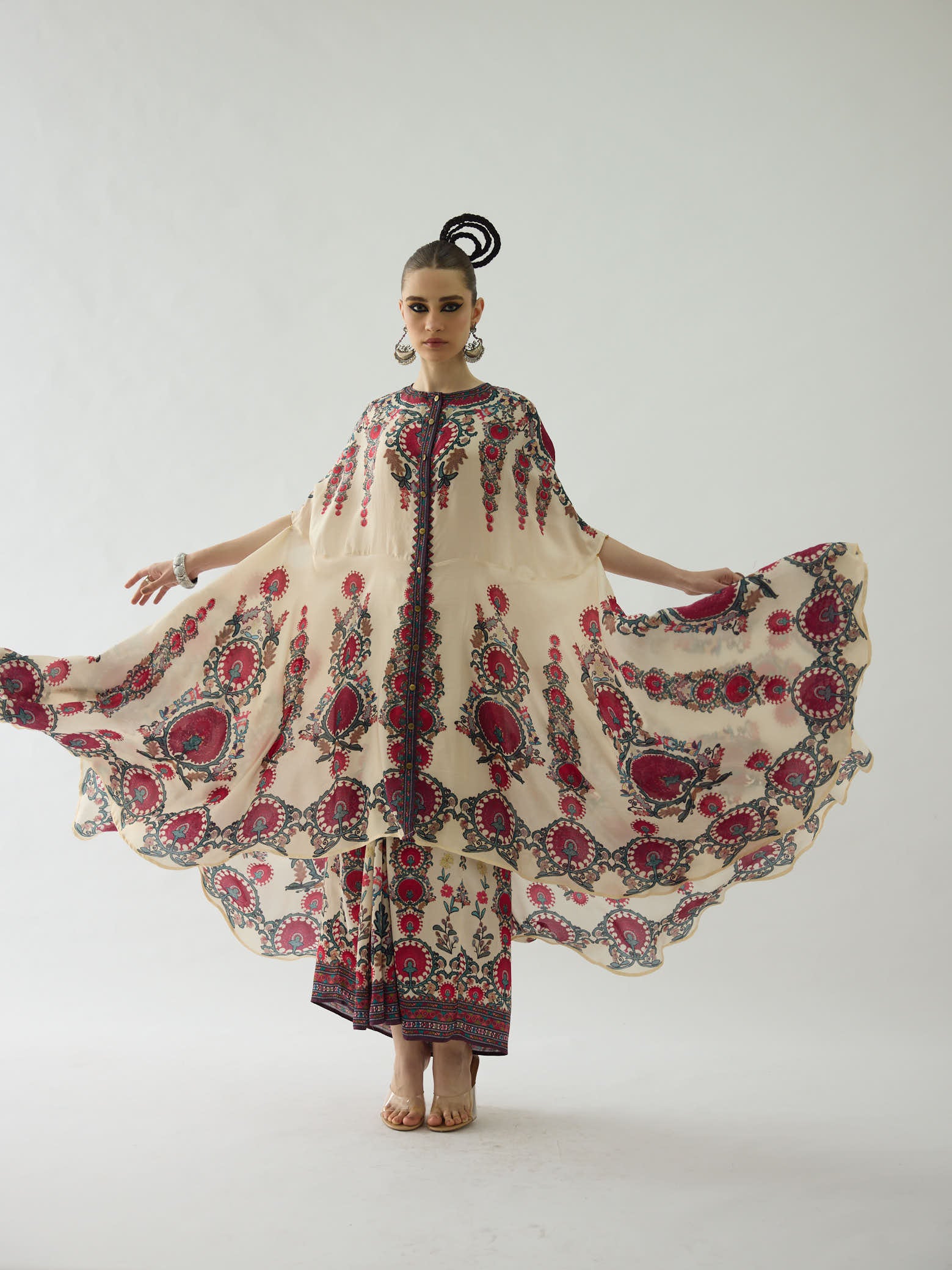 Bukhara Maroon Caprice Cape
