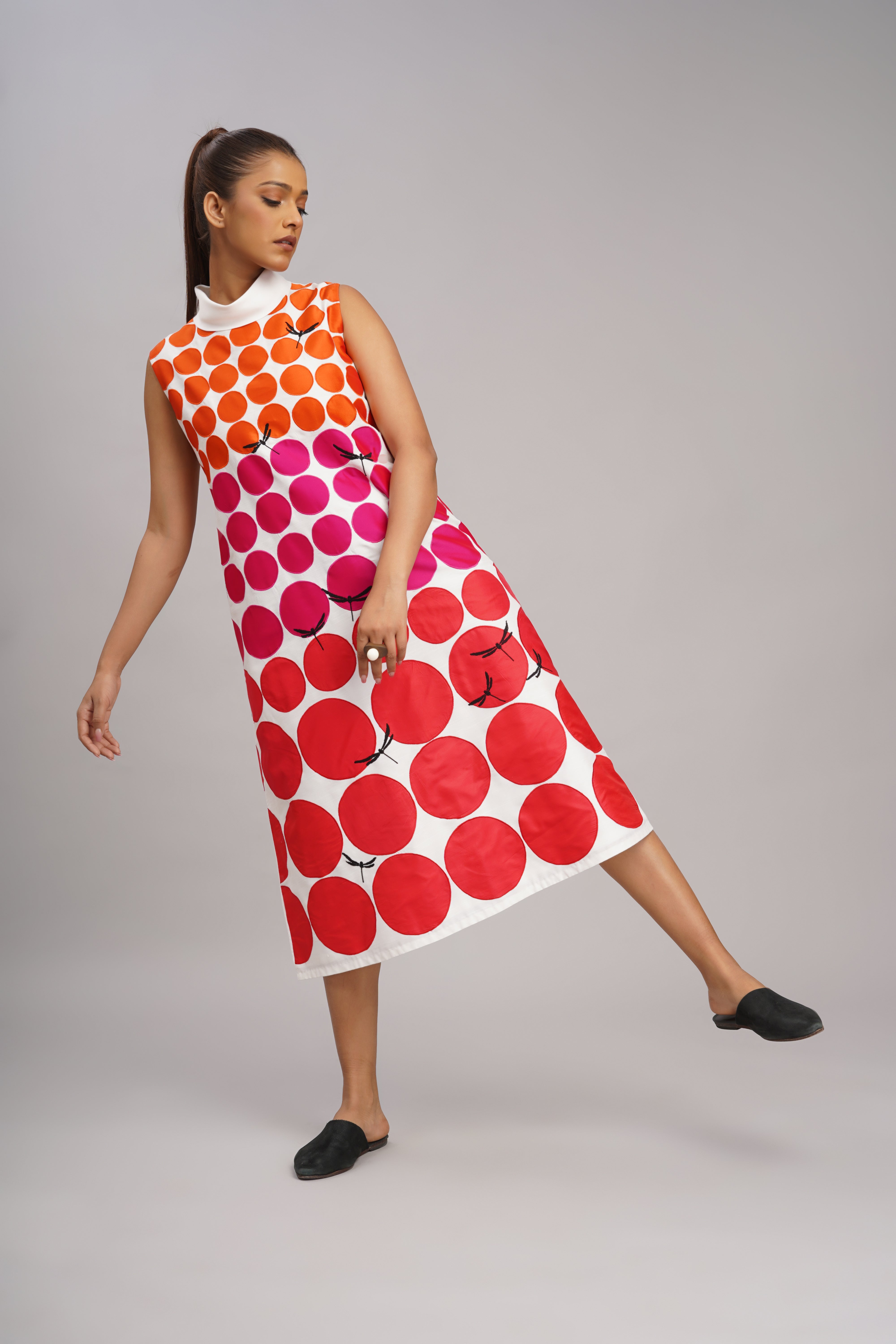 Red Polka Grid