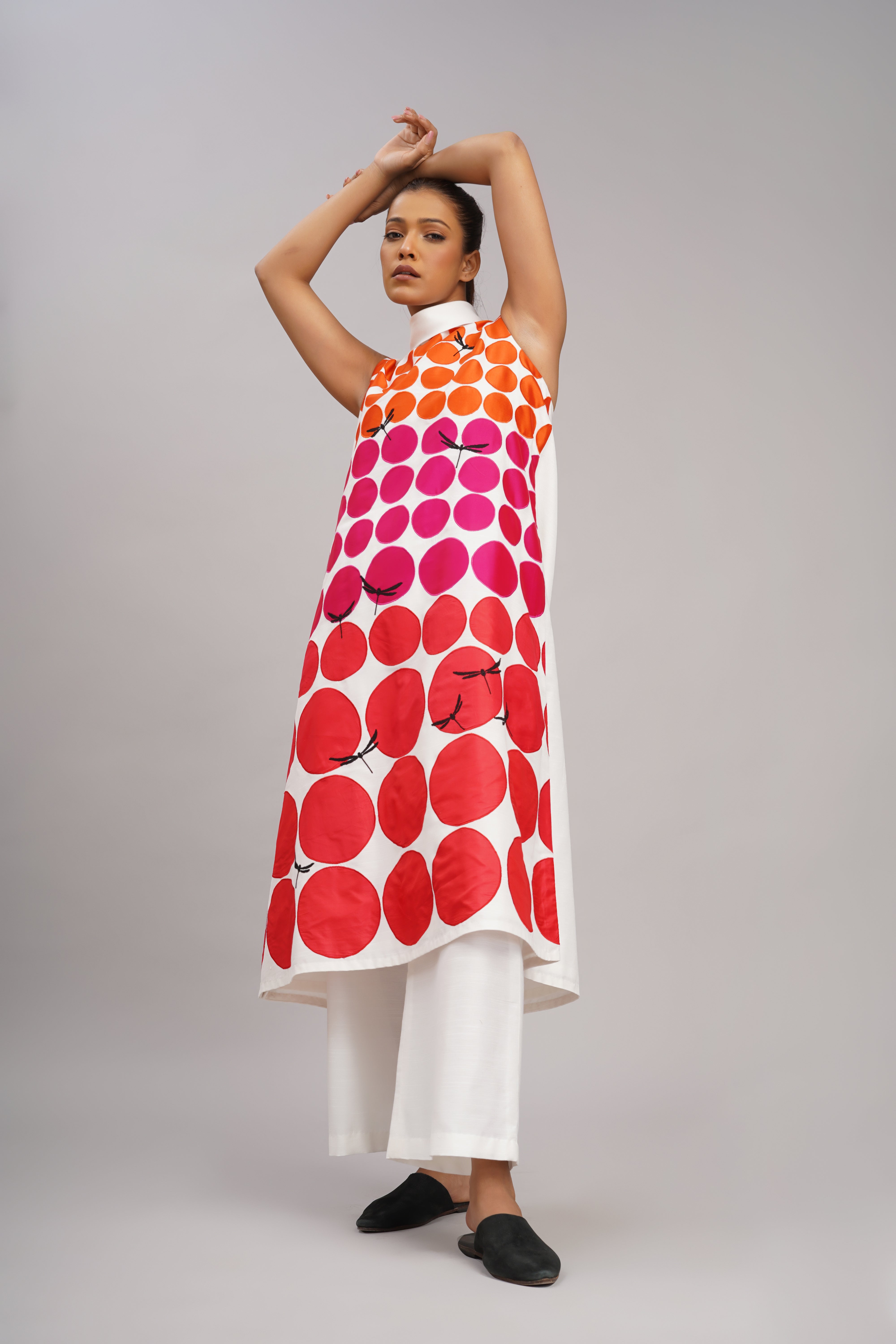 Red Polka Grid