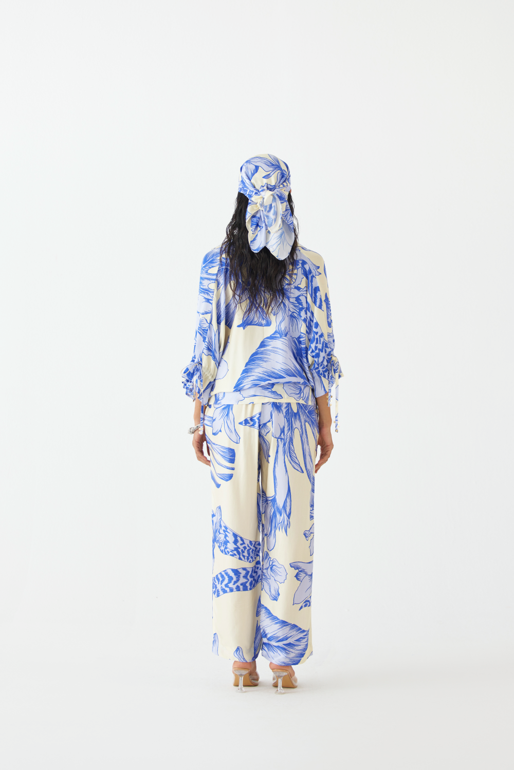 Blue Aphrodite Drawstring Shirt & Trousers