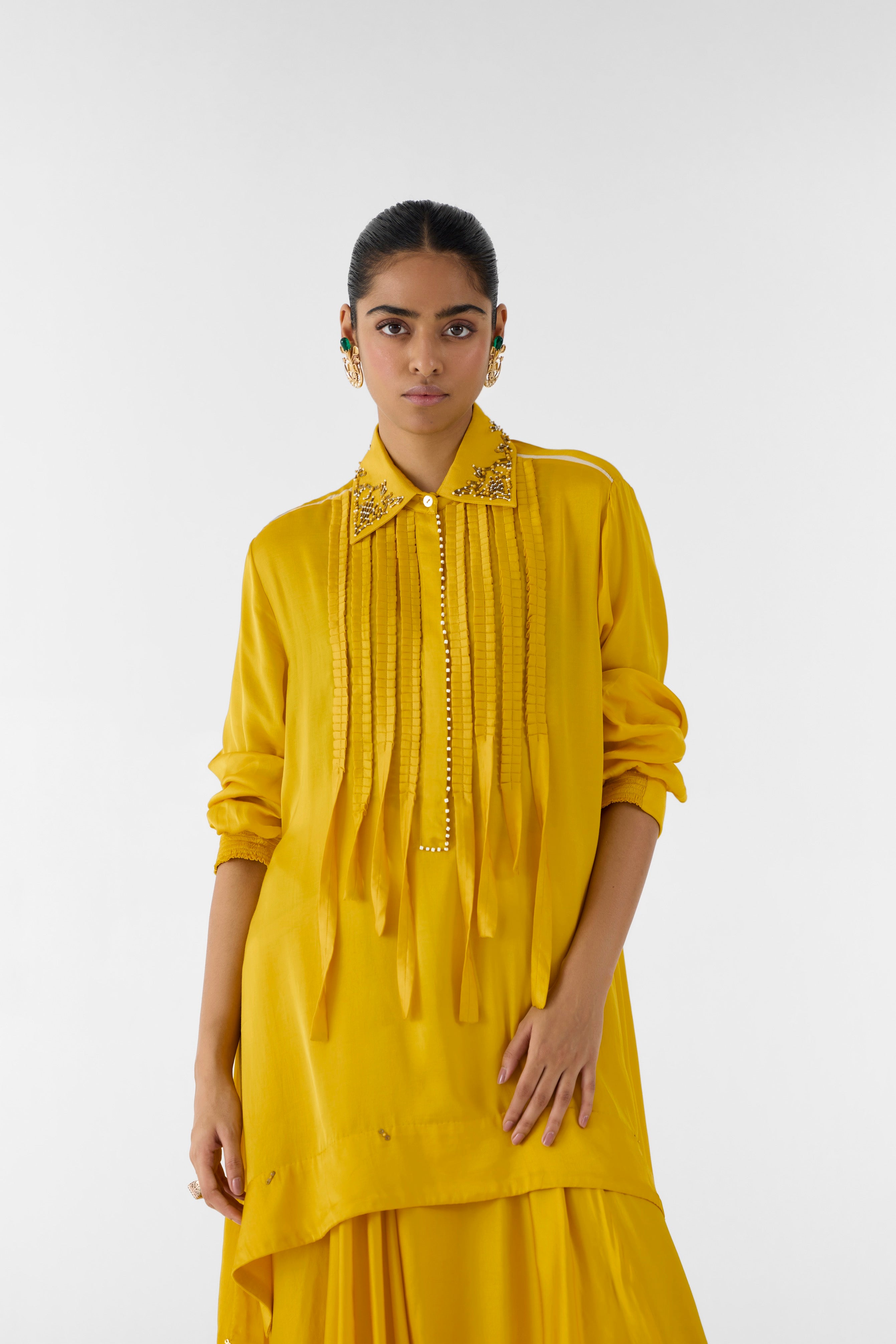 AMBER ASYMMETRIC SHIRT AND KNOT SKIRT