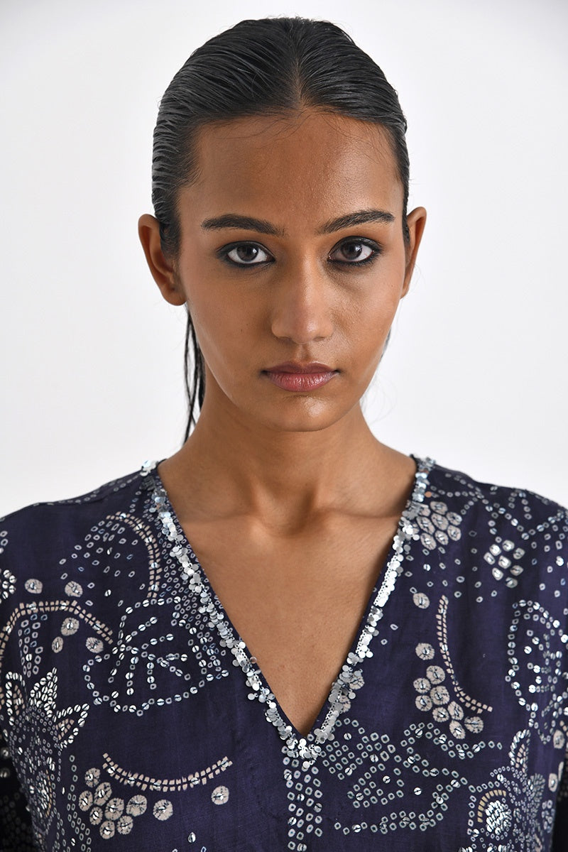 Navy Robita Kaftan Dress