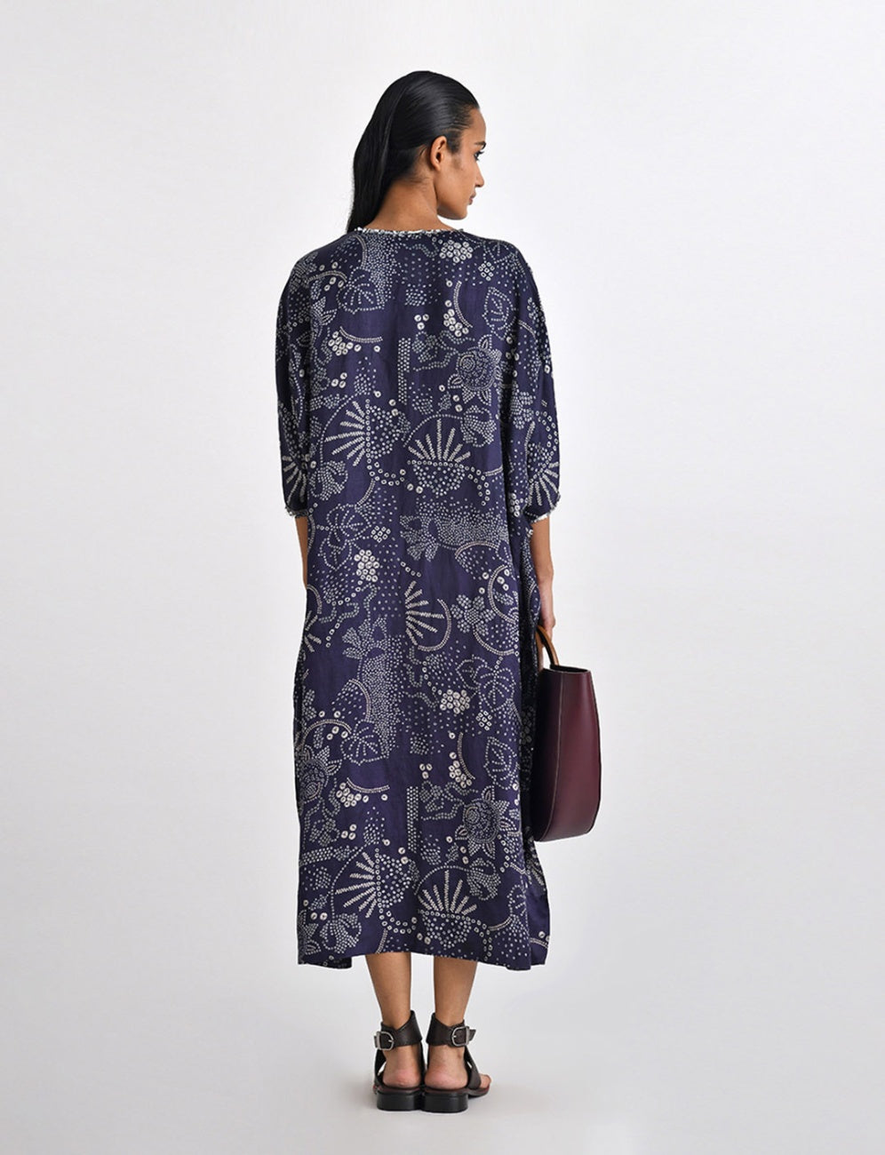 Navy Robita Kaftan Dress