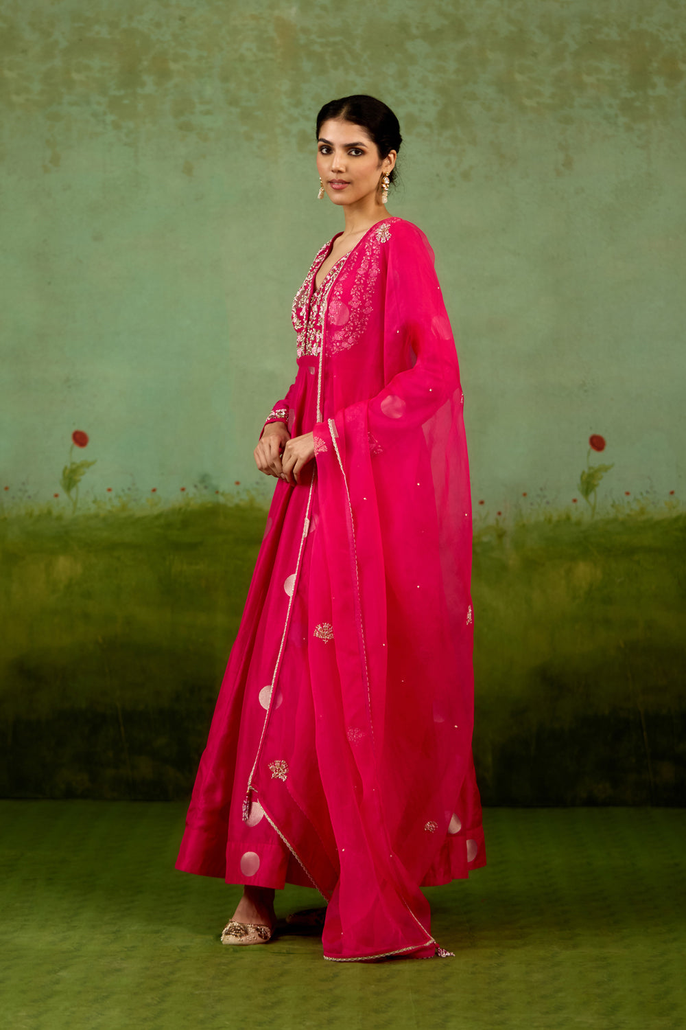Uvrita Lawn Fuschia Anarkali Set
