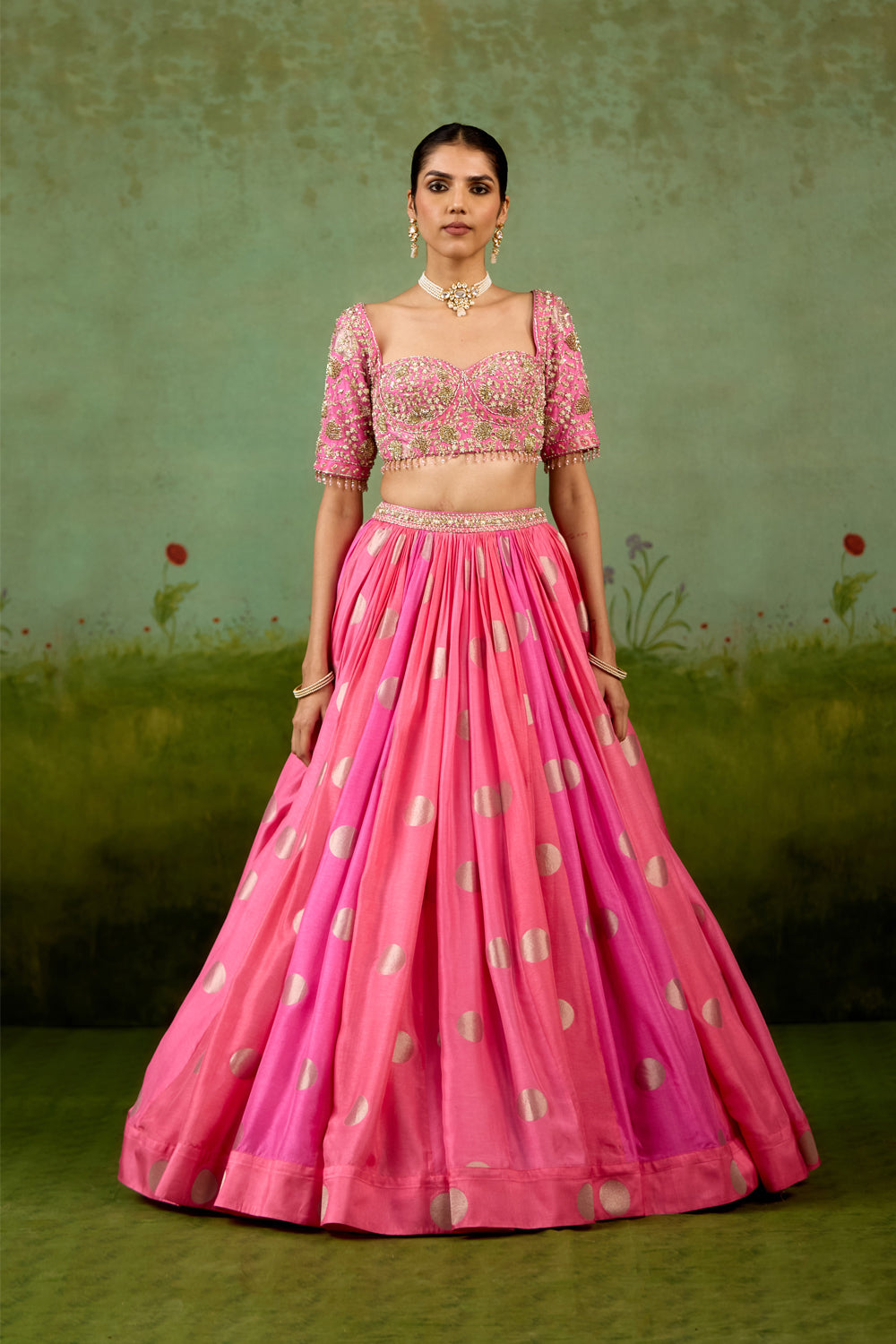 Candy pink Lehenga Set
