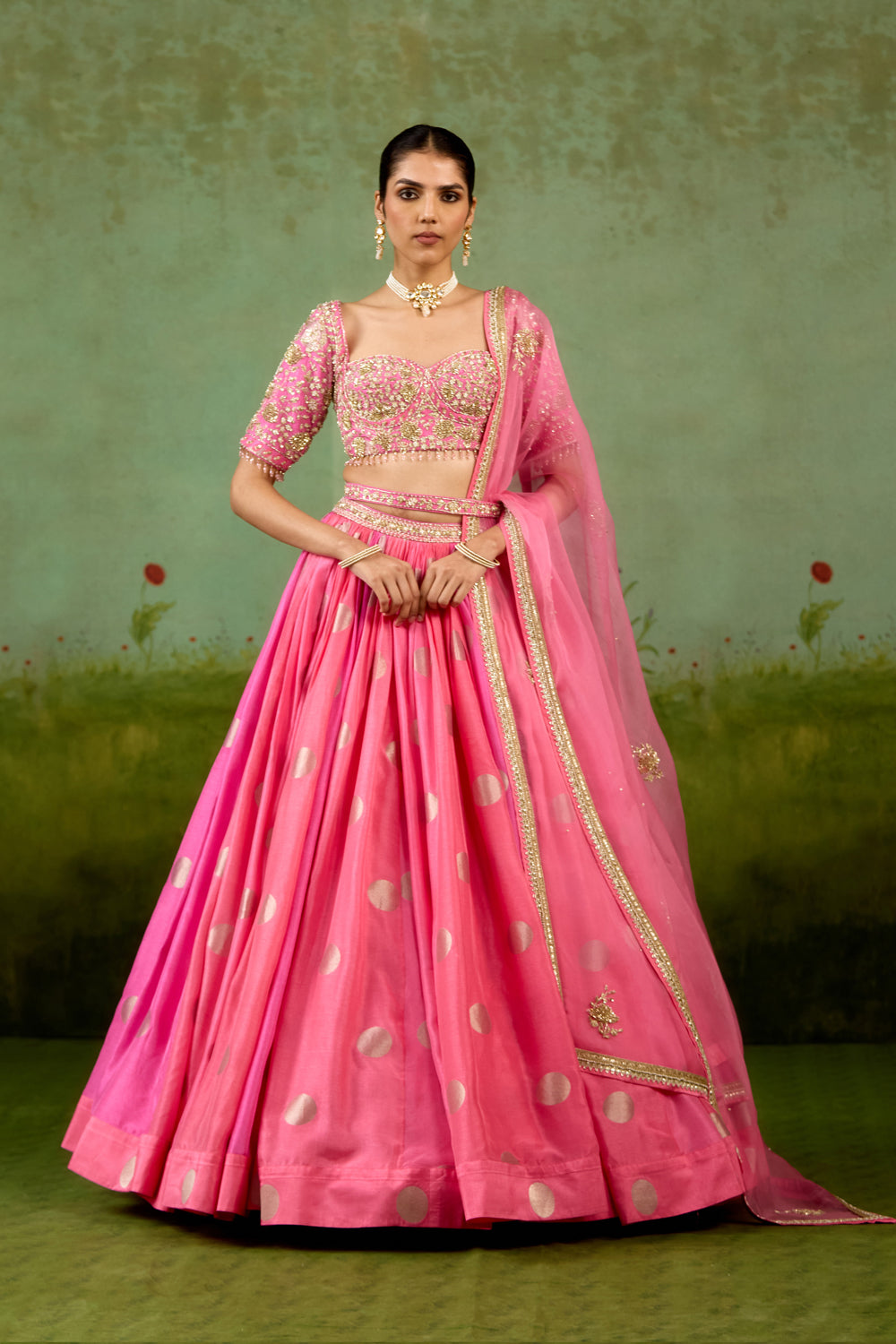 Candy pink Lehenga Set