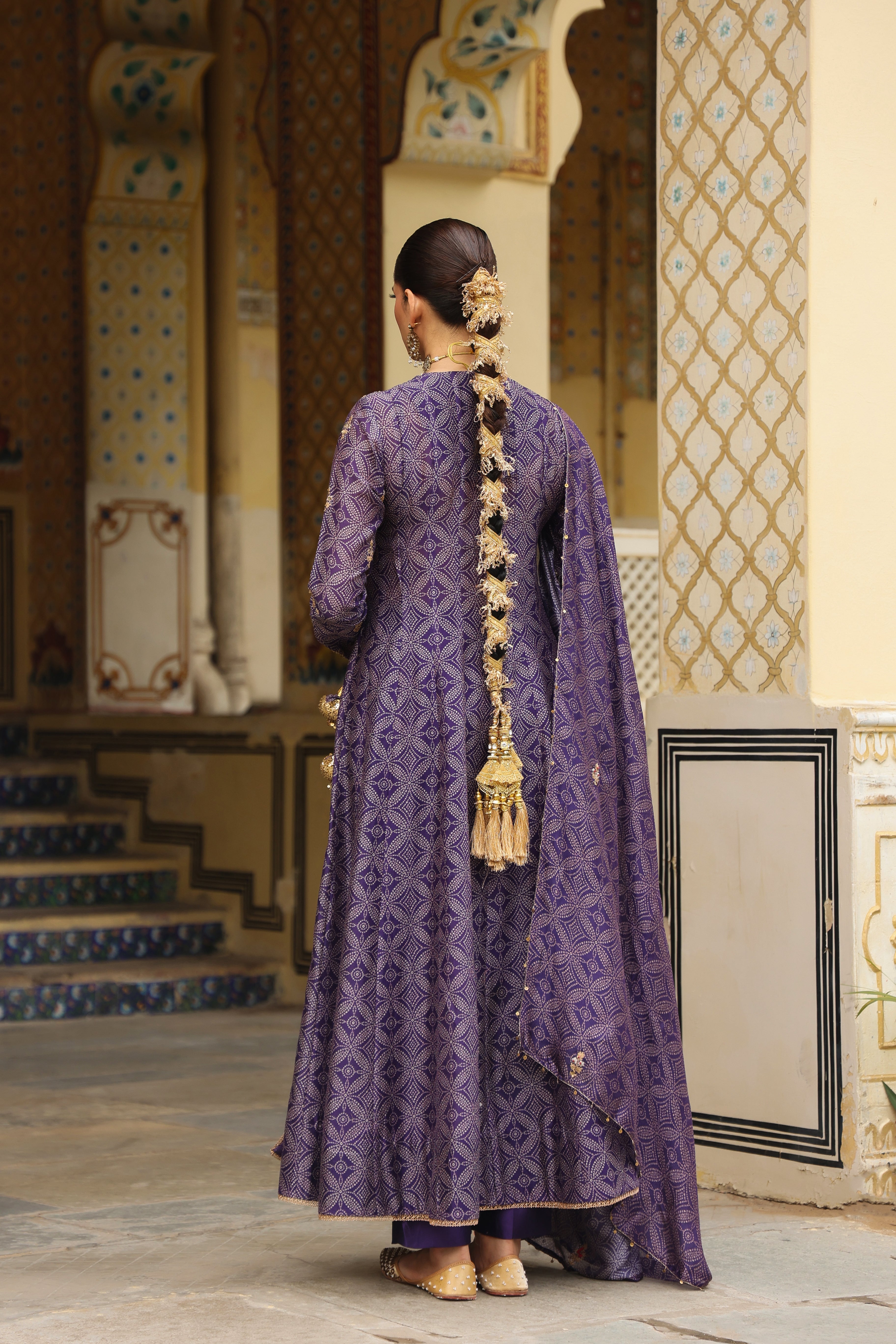 Ahista Purple Printed Angrakha