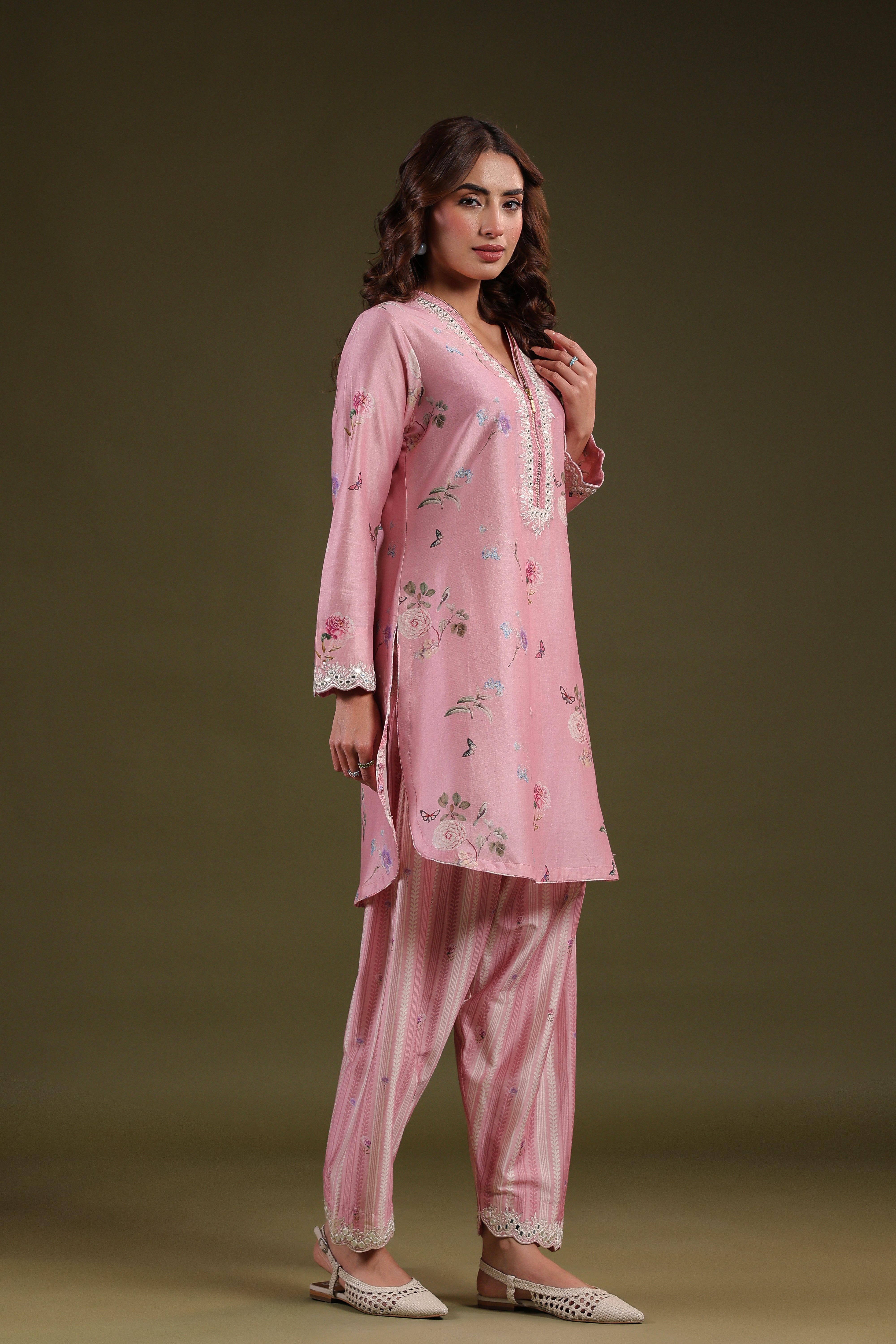Noor Zipper Kurti Set