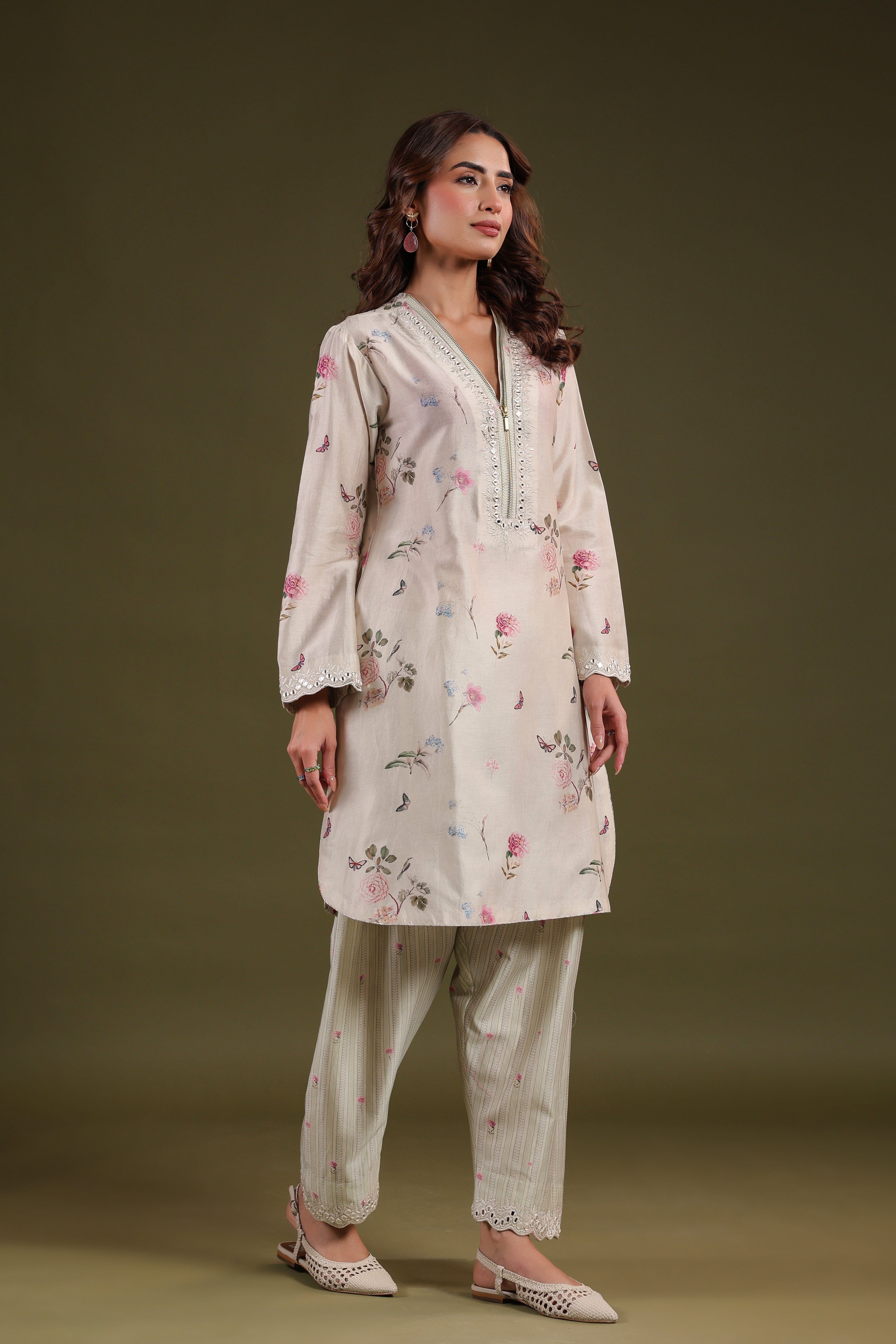 Noor Zipper Kurti Set