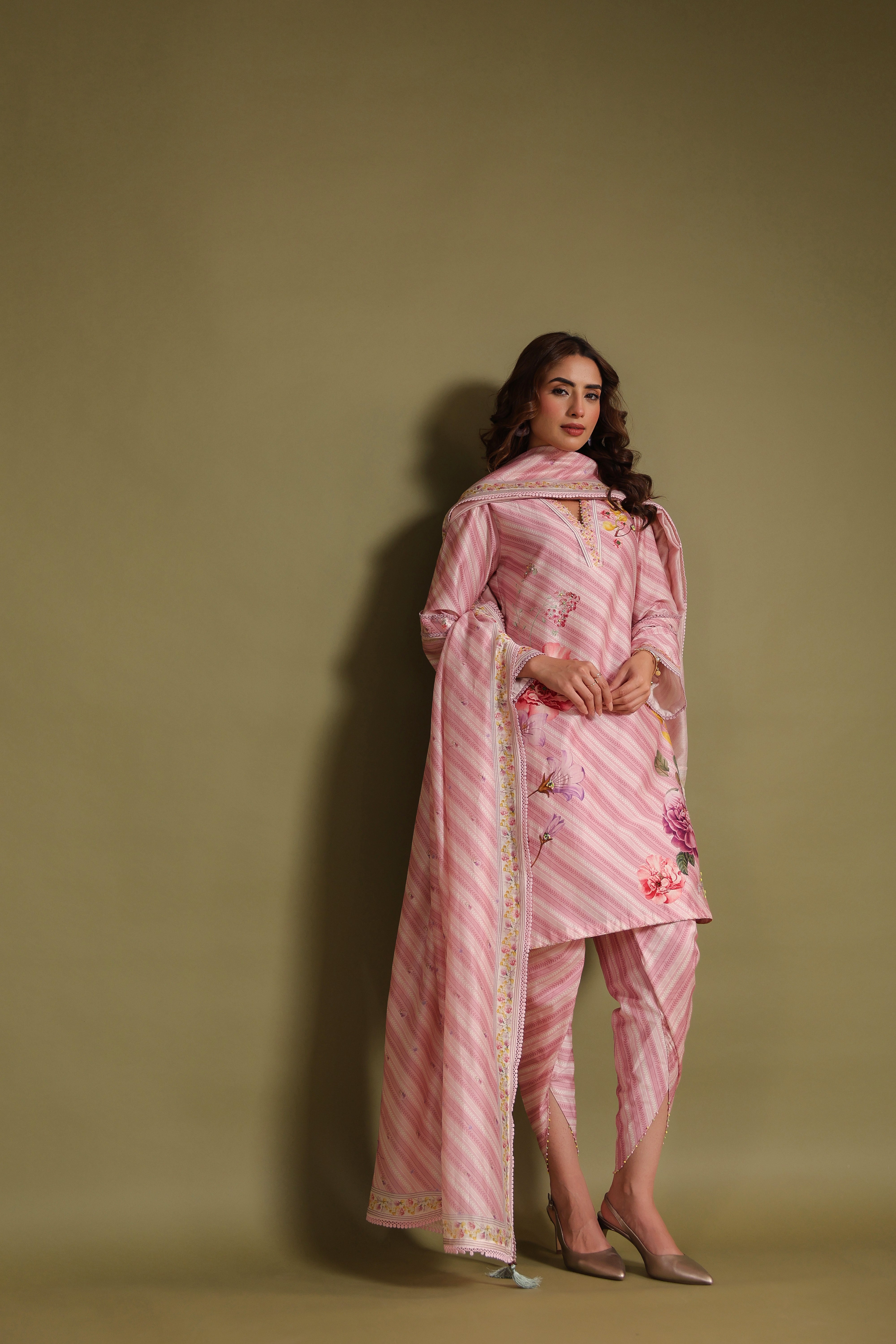 Noor Striped Kurti Set