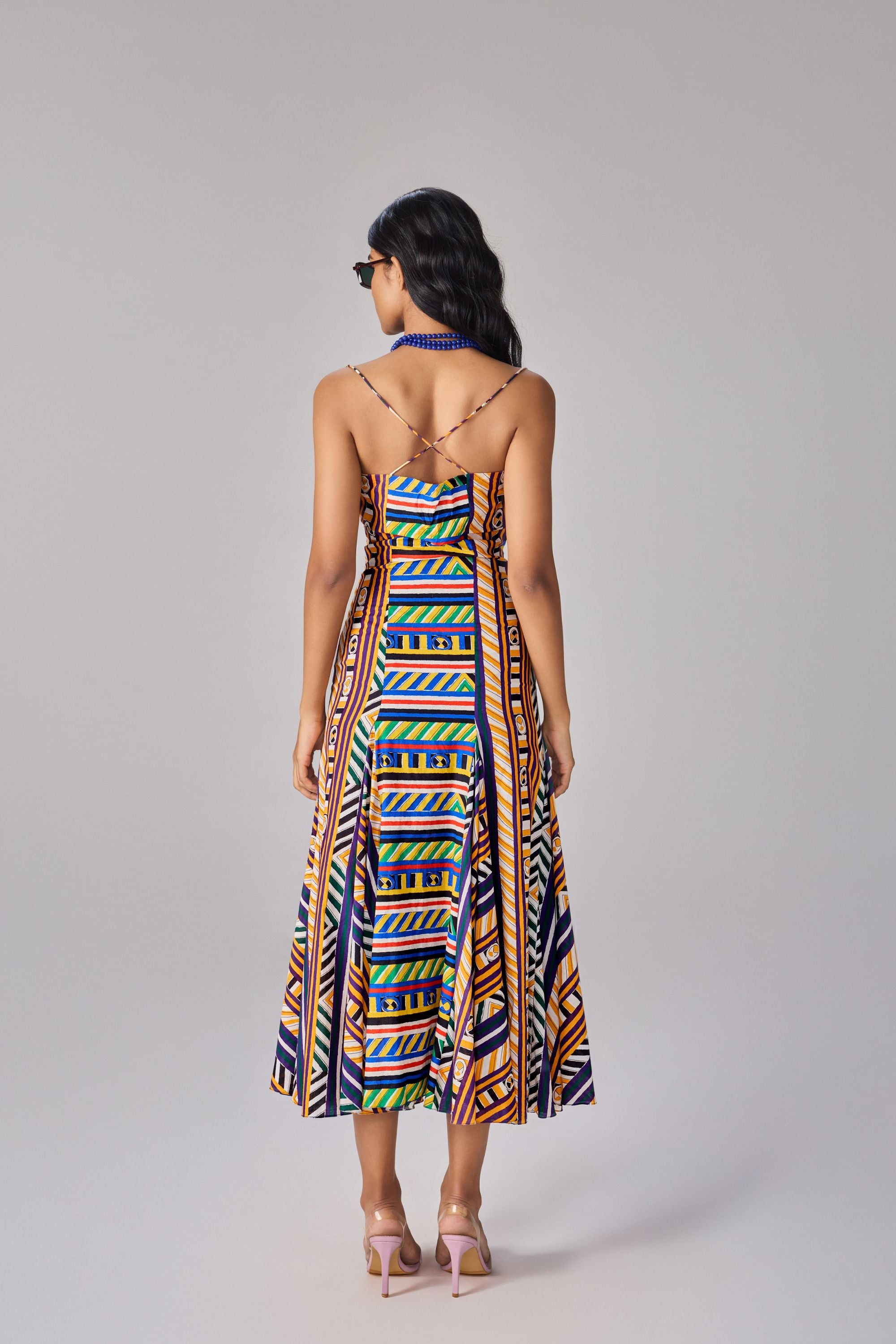 Green Yellow Stripe Mila Dress