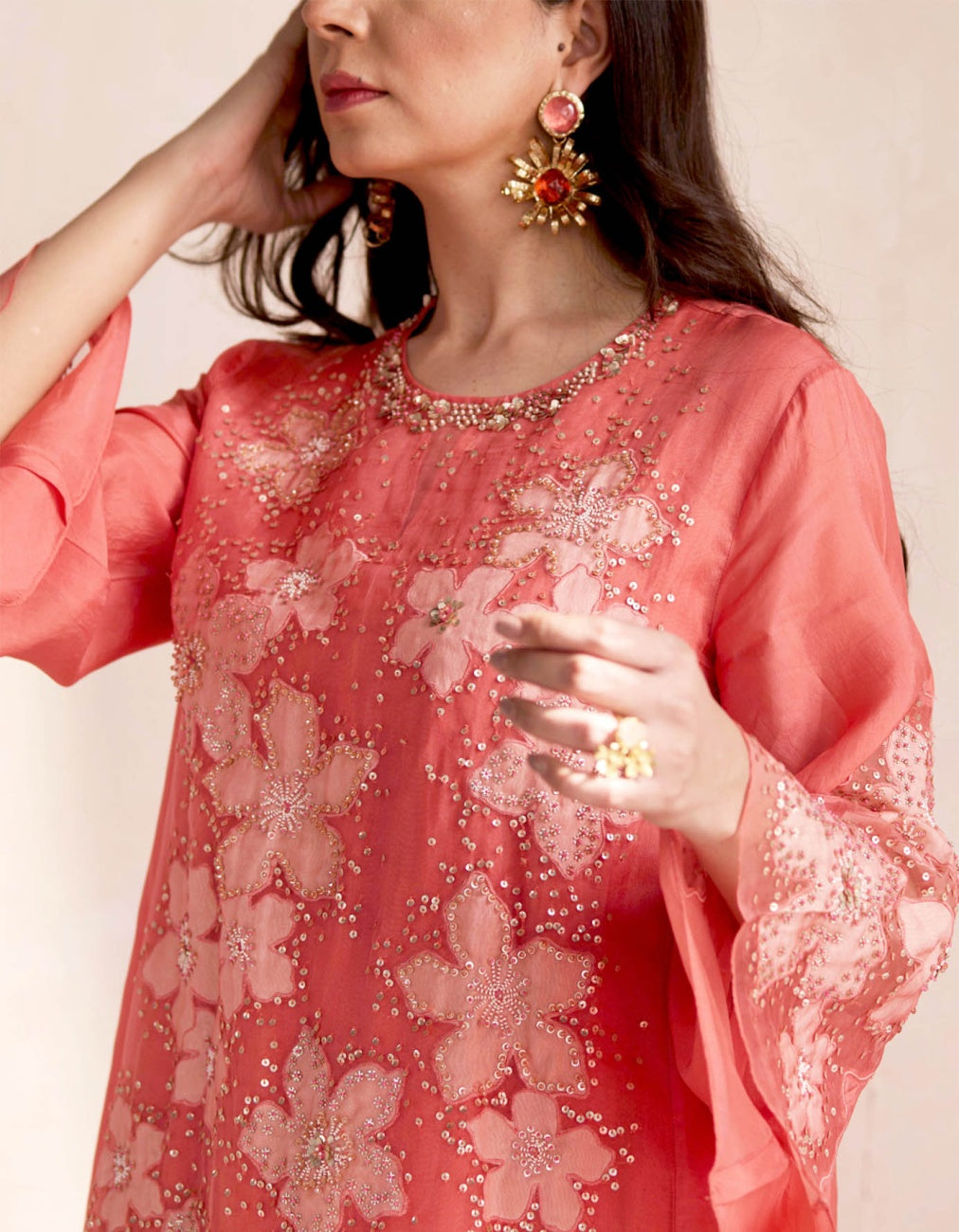 Coral Sharara Set