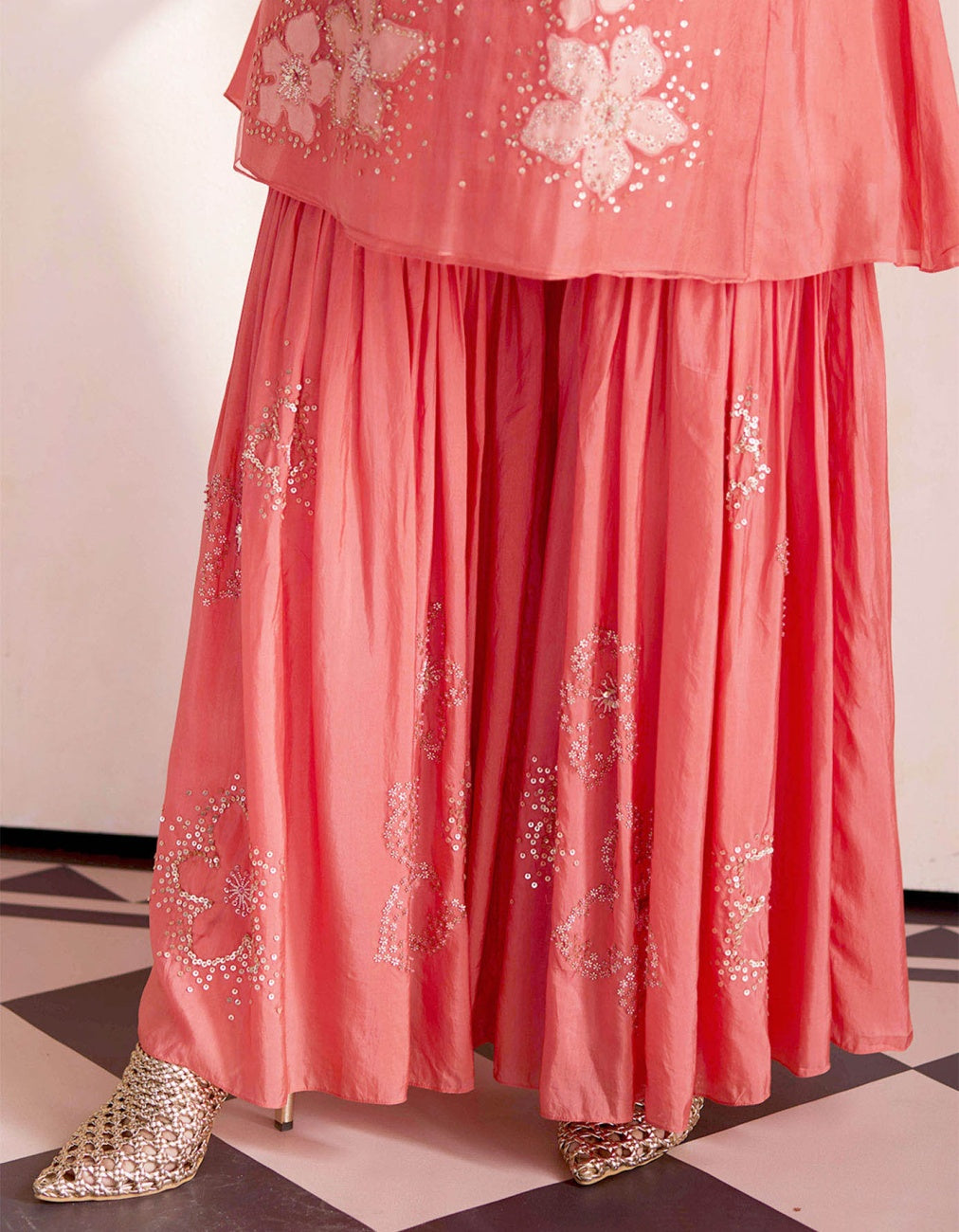 Coral Sharara Set