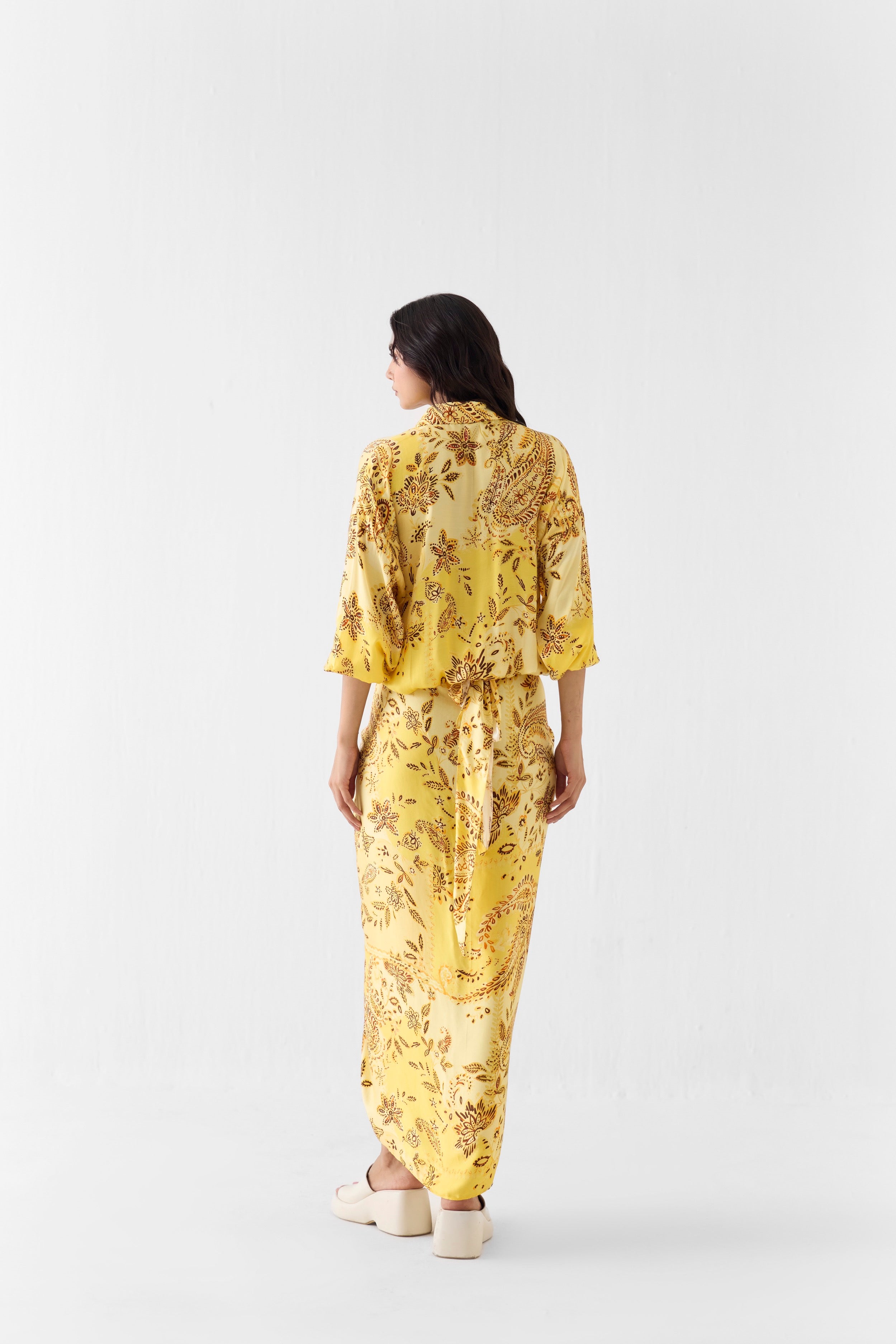 AMBI DRAPED SHIRT DRESS