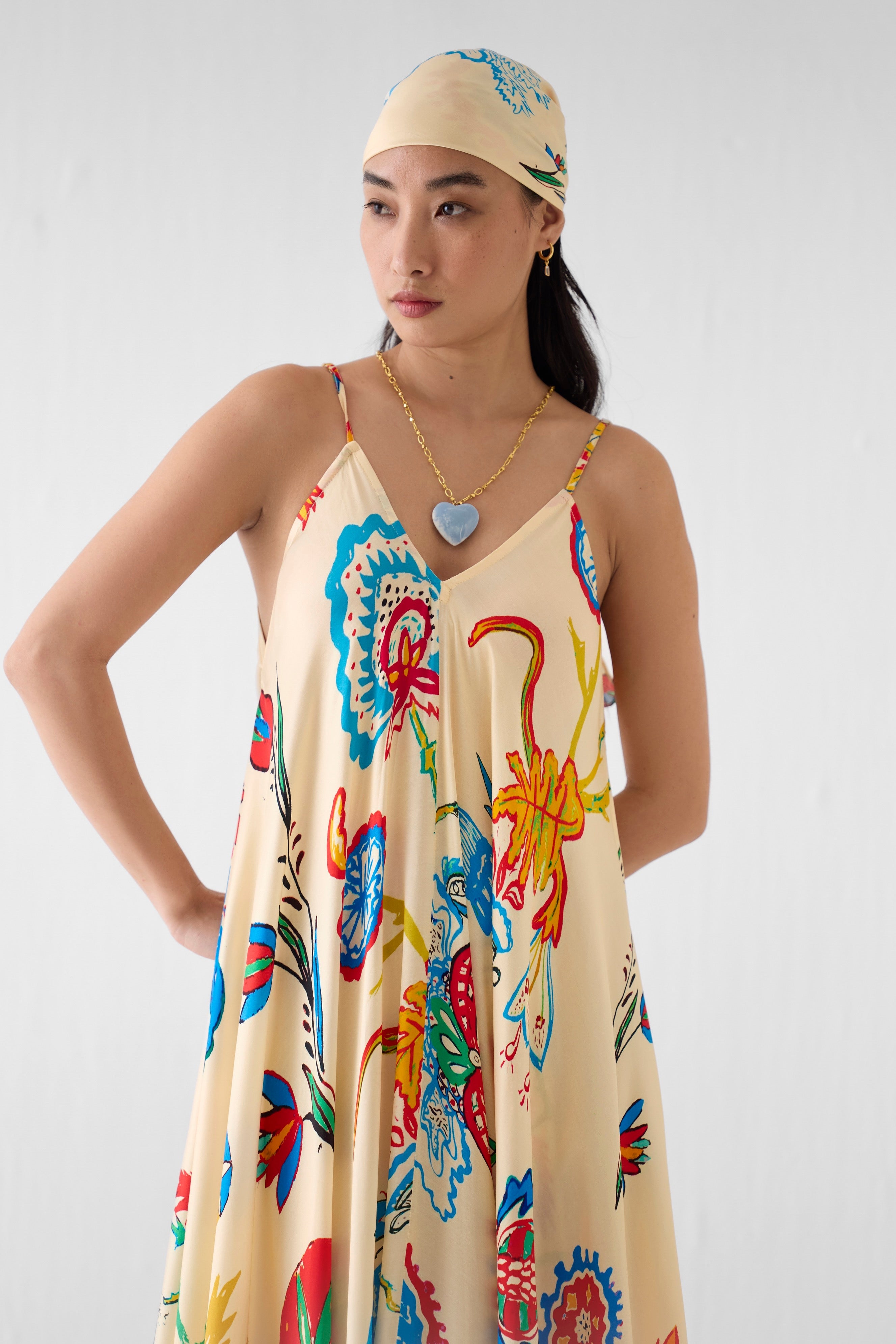 SANGANER STRAPPY DRESS