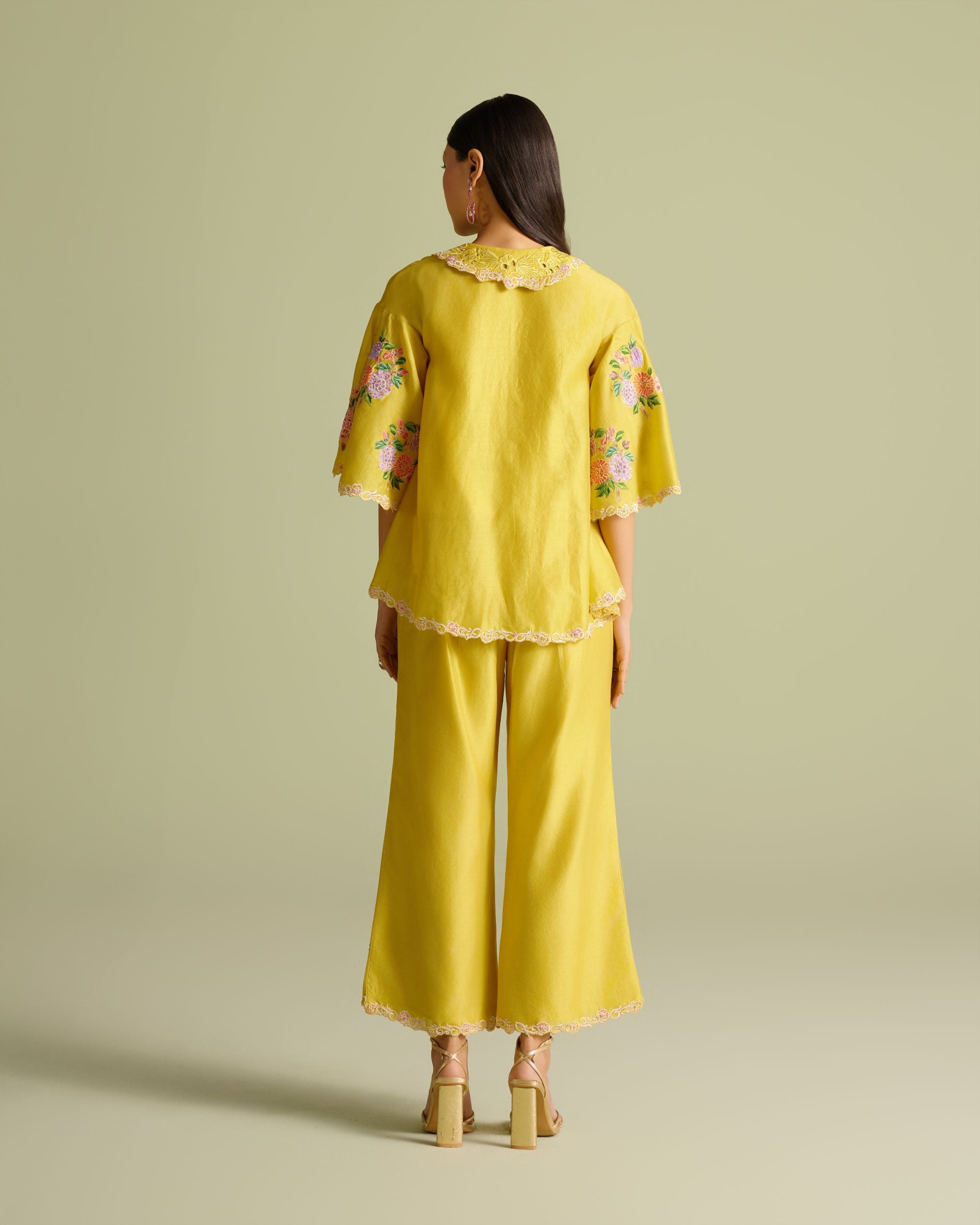 Yellow Floral Bunch Mosaic Shirt