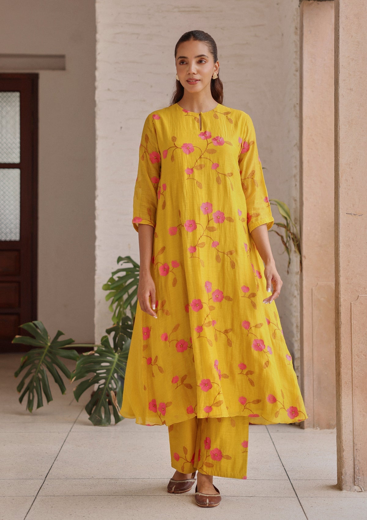 Canary Bloom Embroidered Co-ord Set