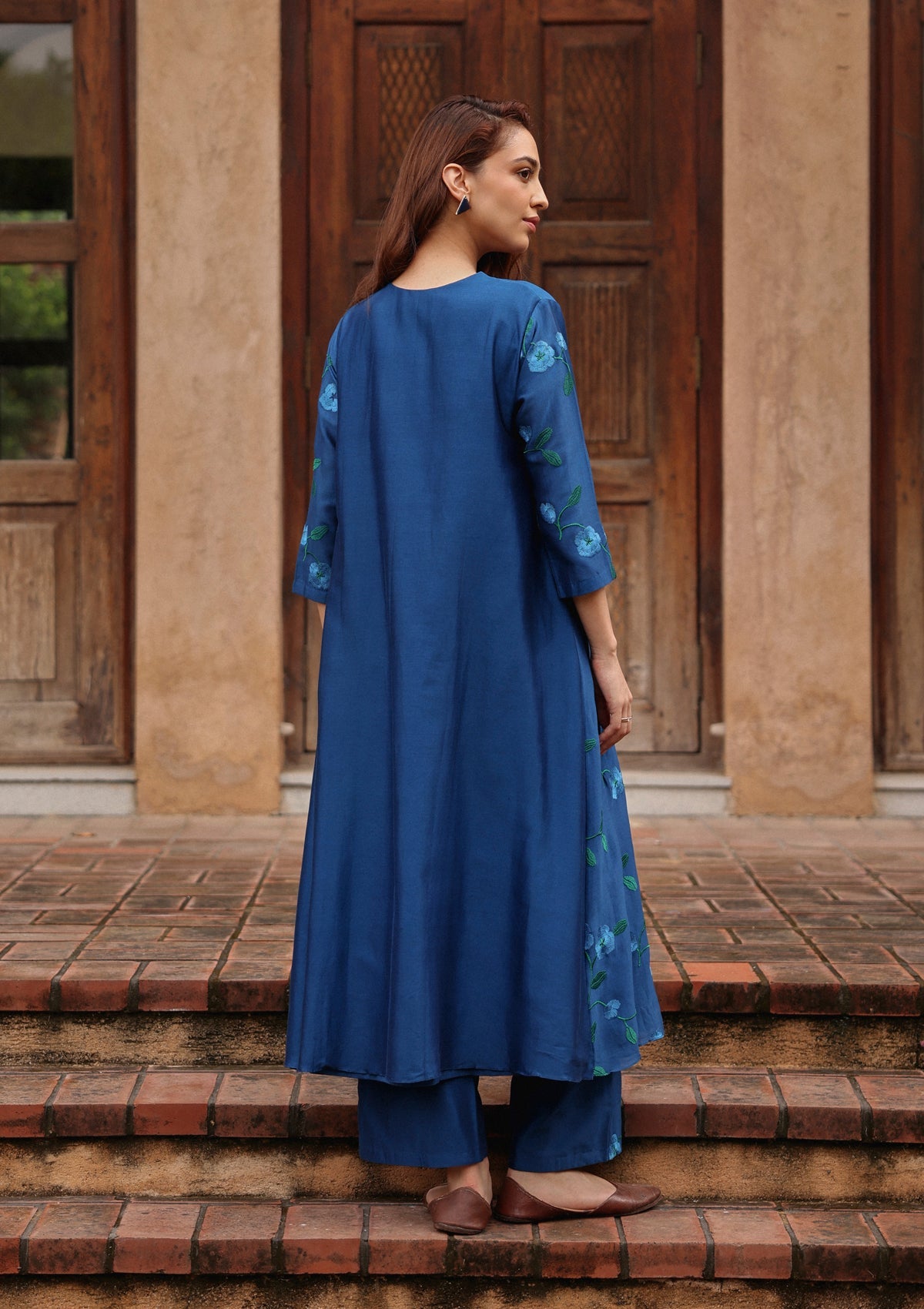 Indigo Bloom Embroidered Co-ord Set