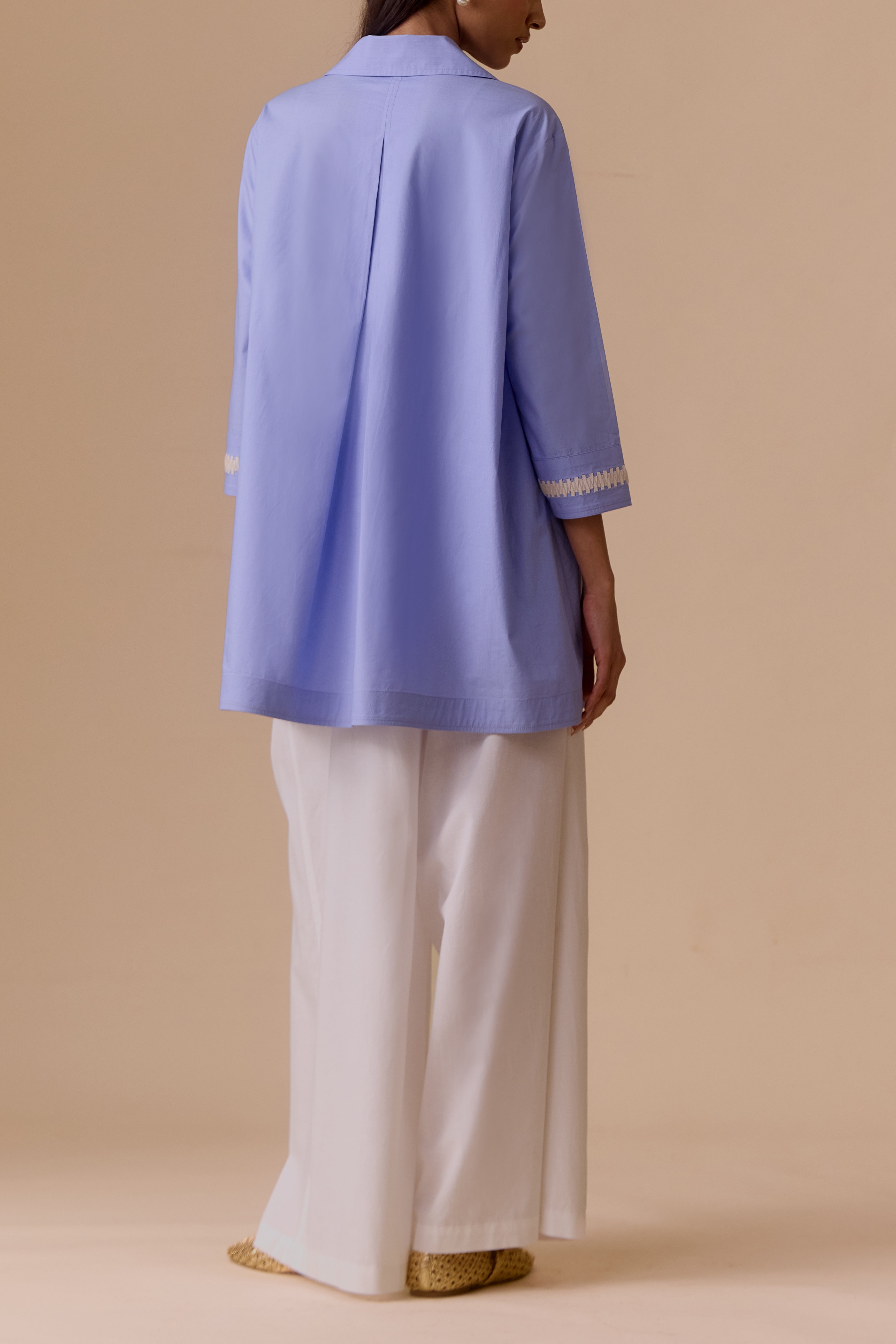 Fiona Blue tunic style classic shirt