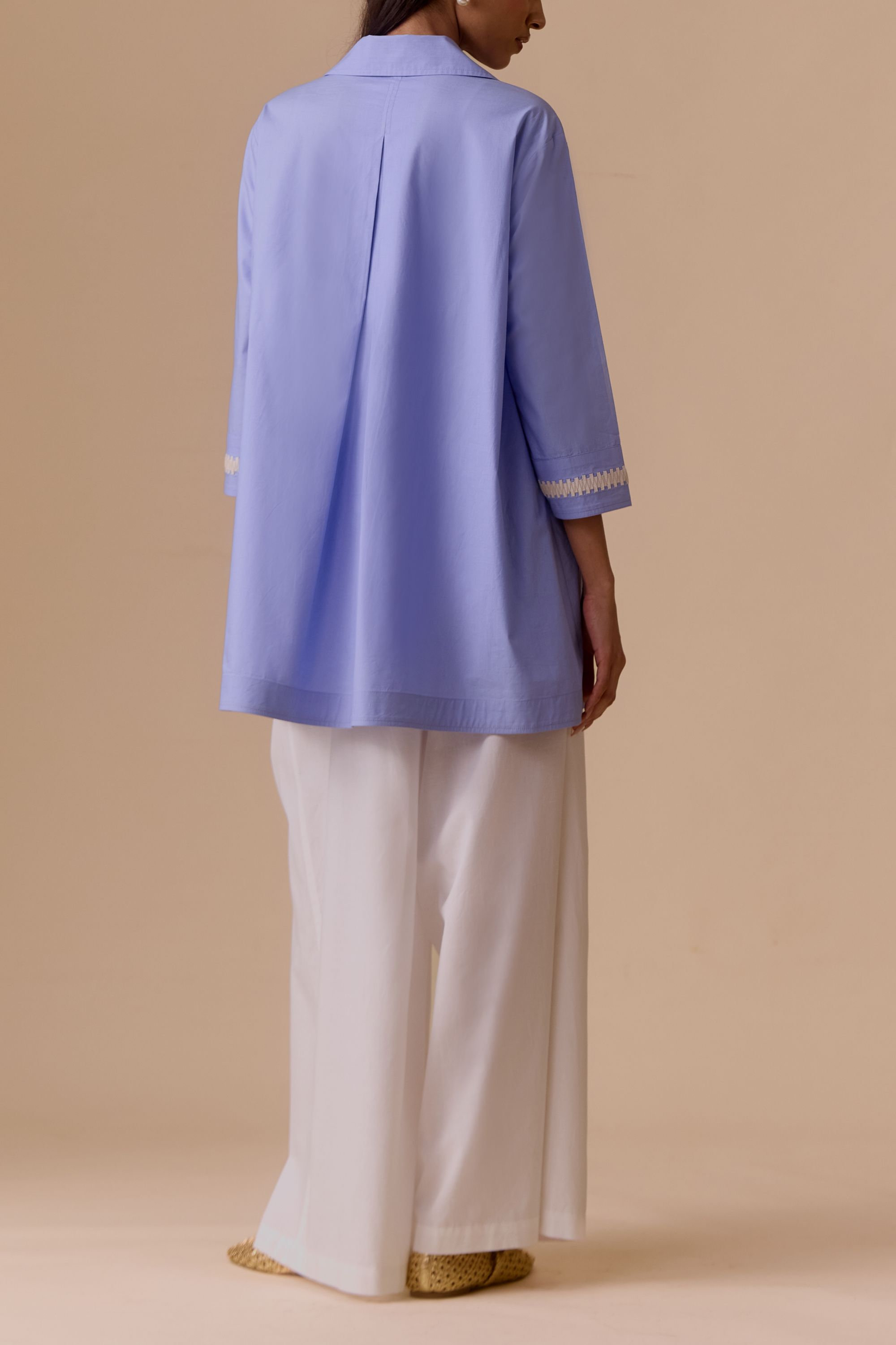 Fiona Blue tunic style classic shirt