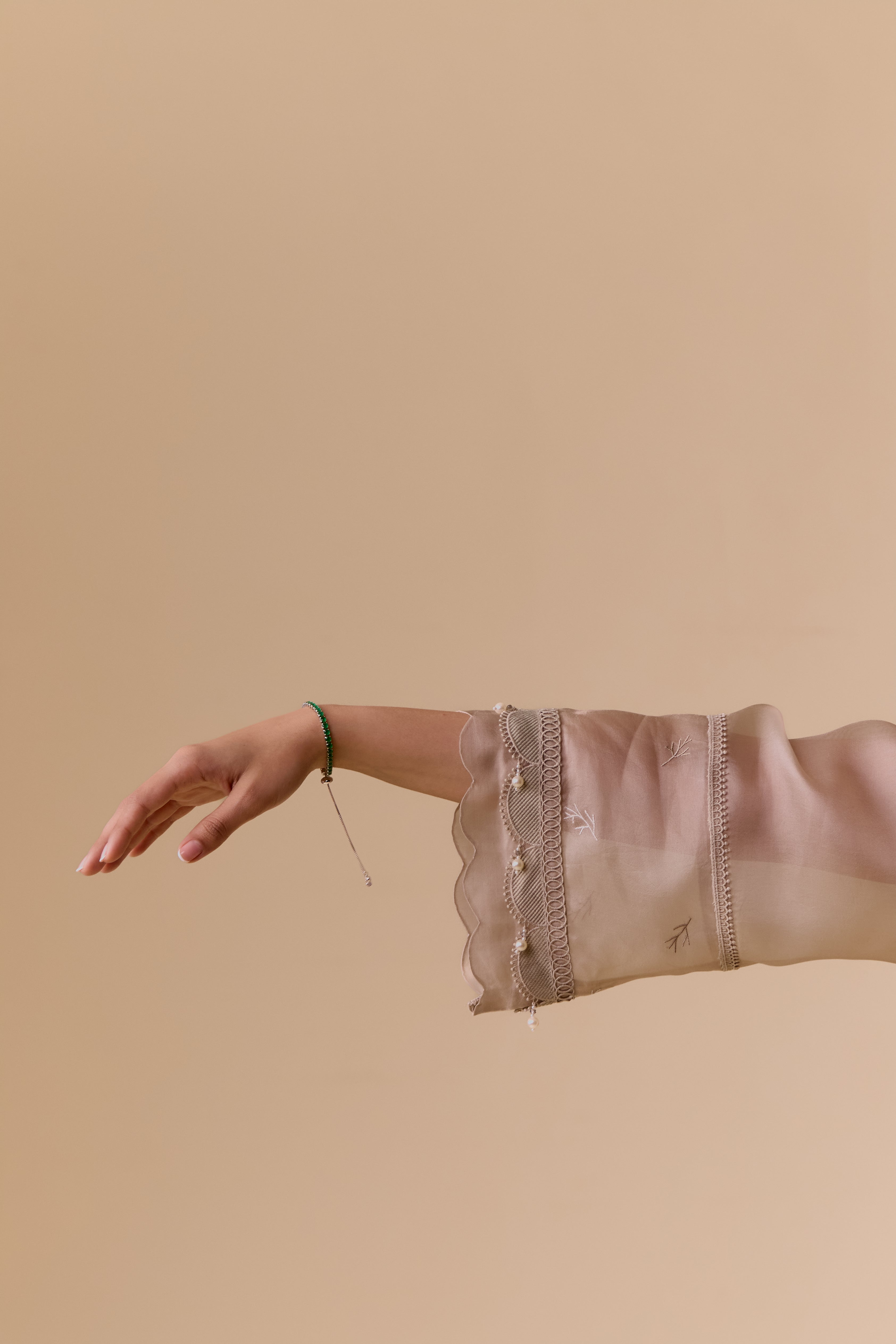 Ambreen Beige choga style kurta set